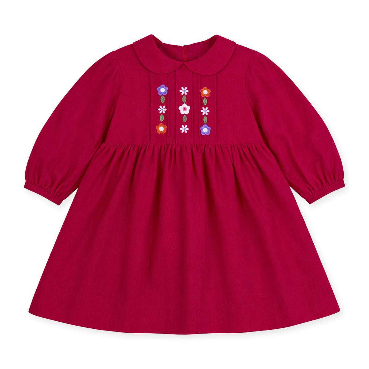 Corduroy Dress with Flowers
