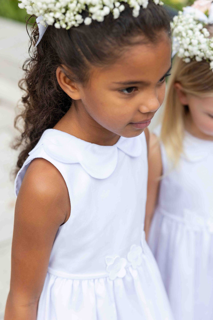White Pique Flower Dress 6 White Pique Flower Dress 6
