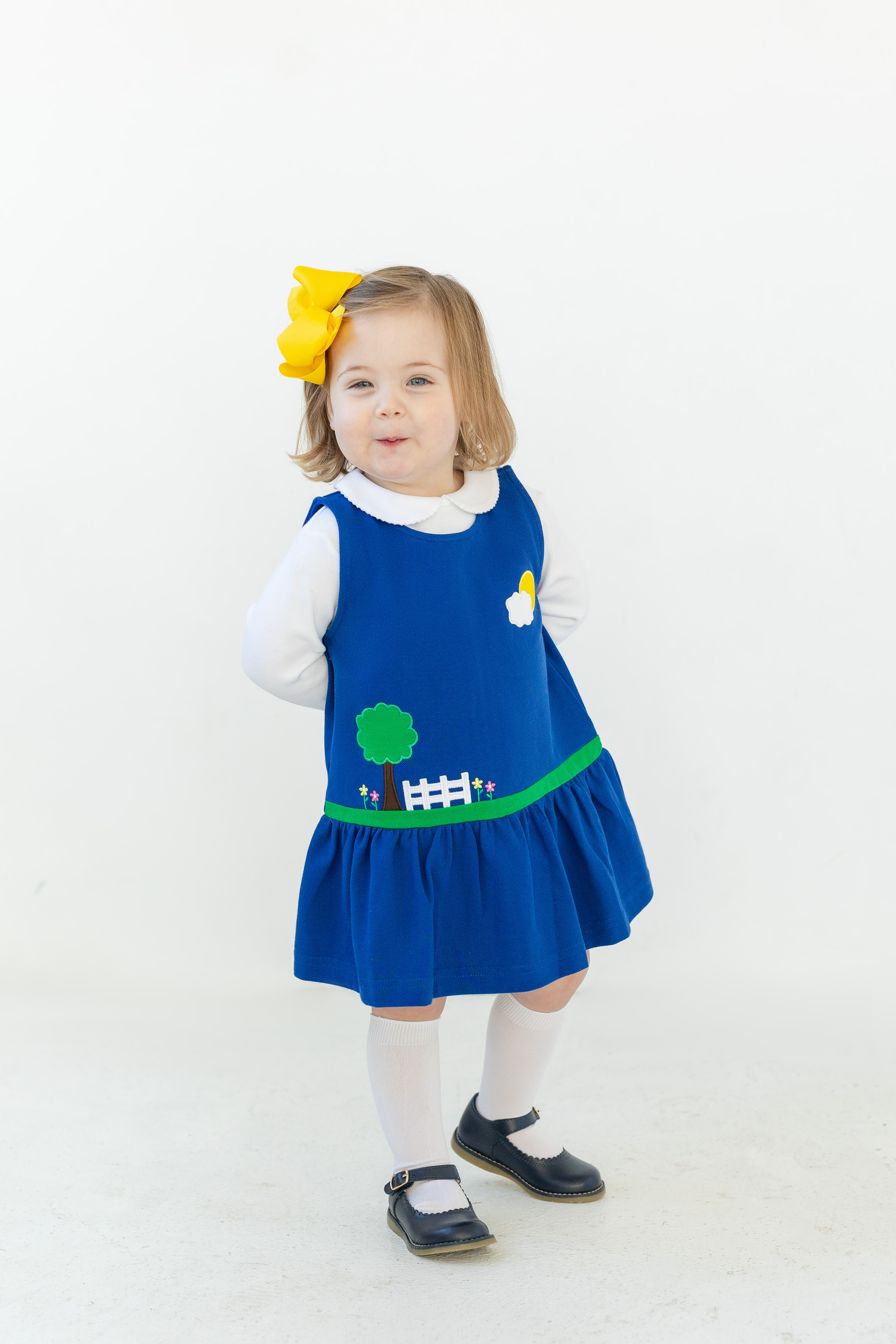Pique Knit Jumper with Garden Scene