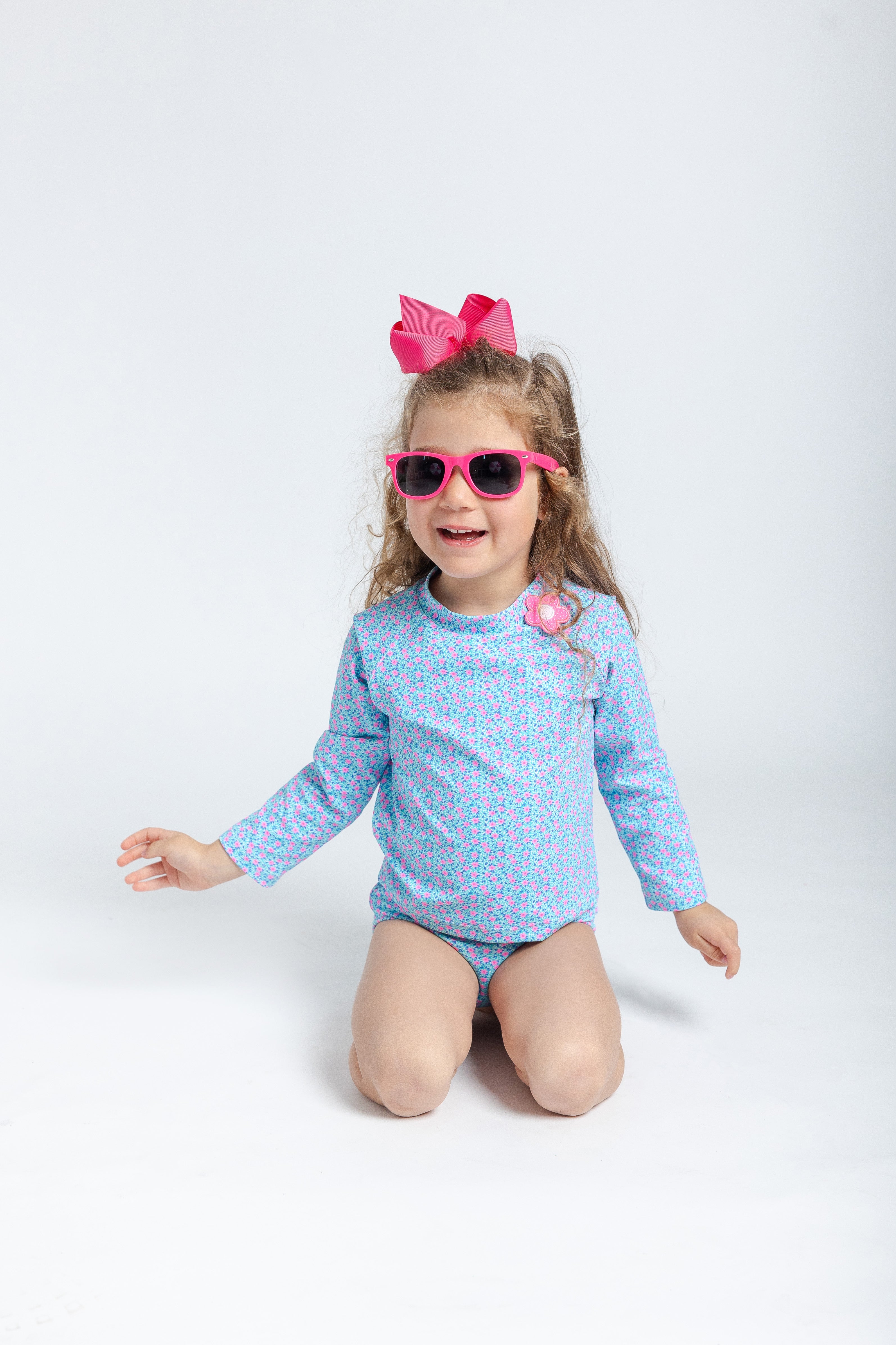 Floral Print Rashguard With Flower