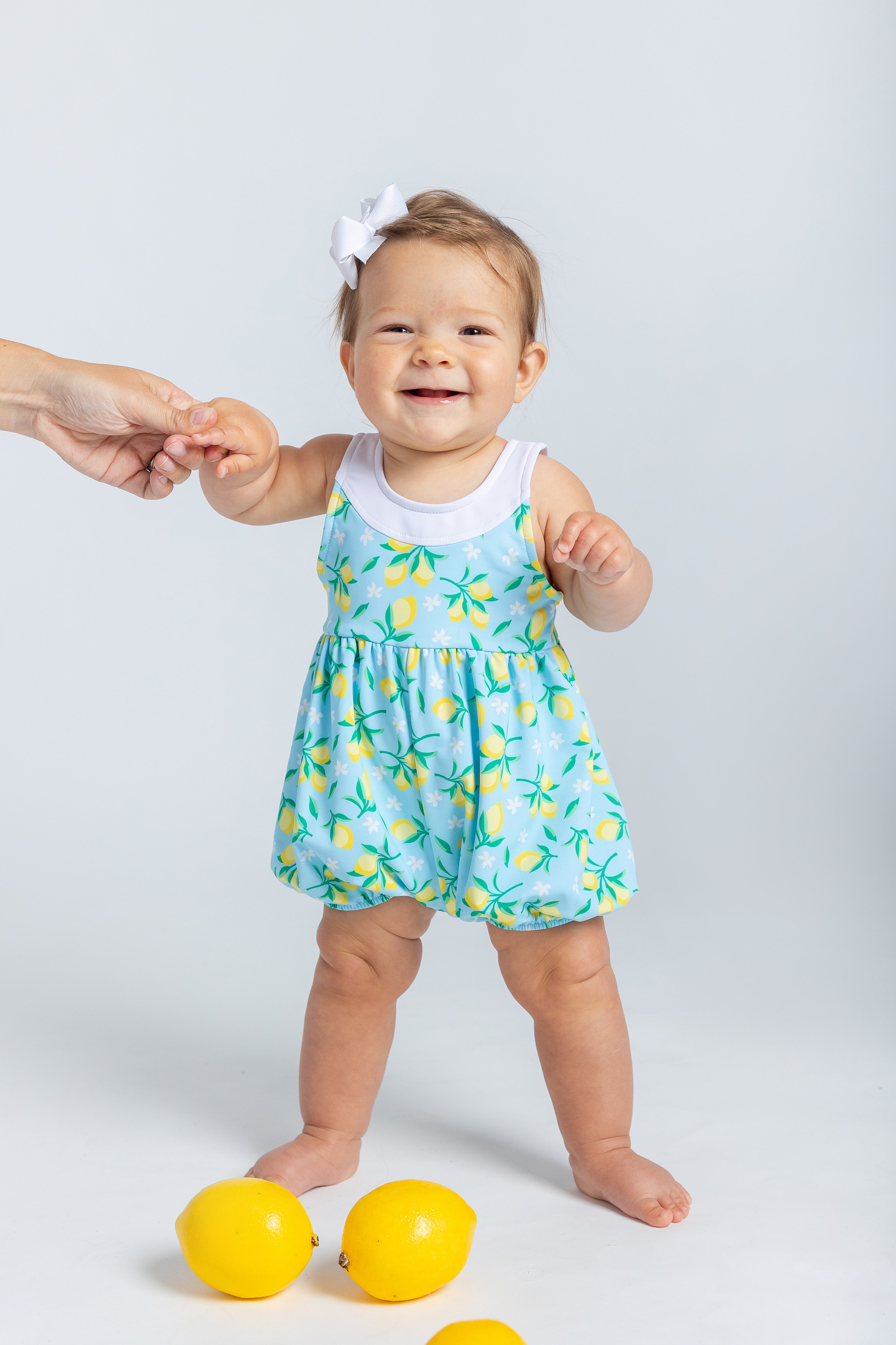 Lemon Print Bubble Bottom Swimsuit
