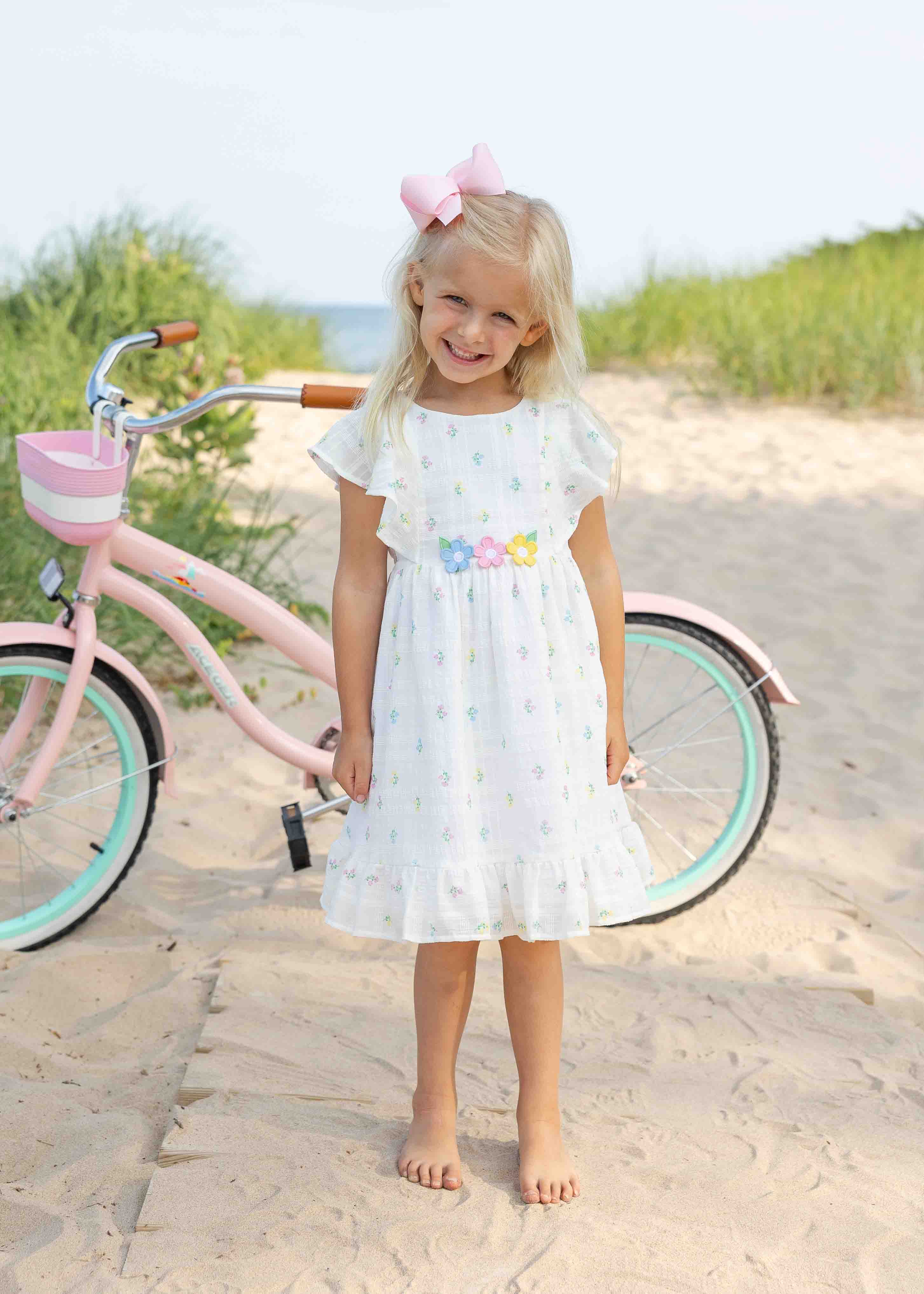 Textured Lawn Floral Printed Dress With Flowers