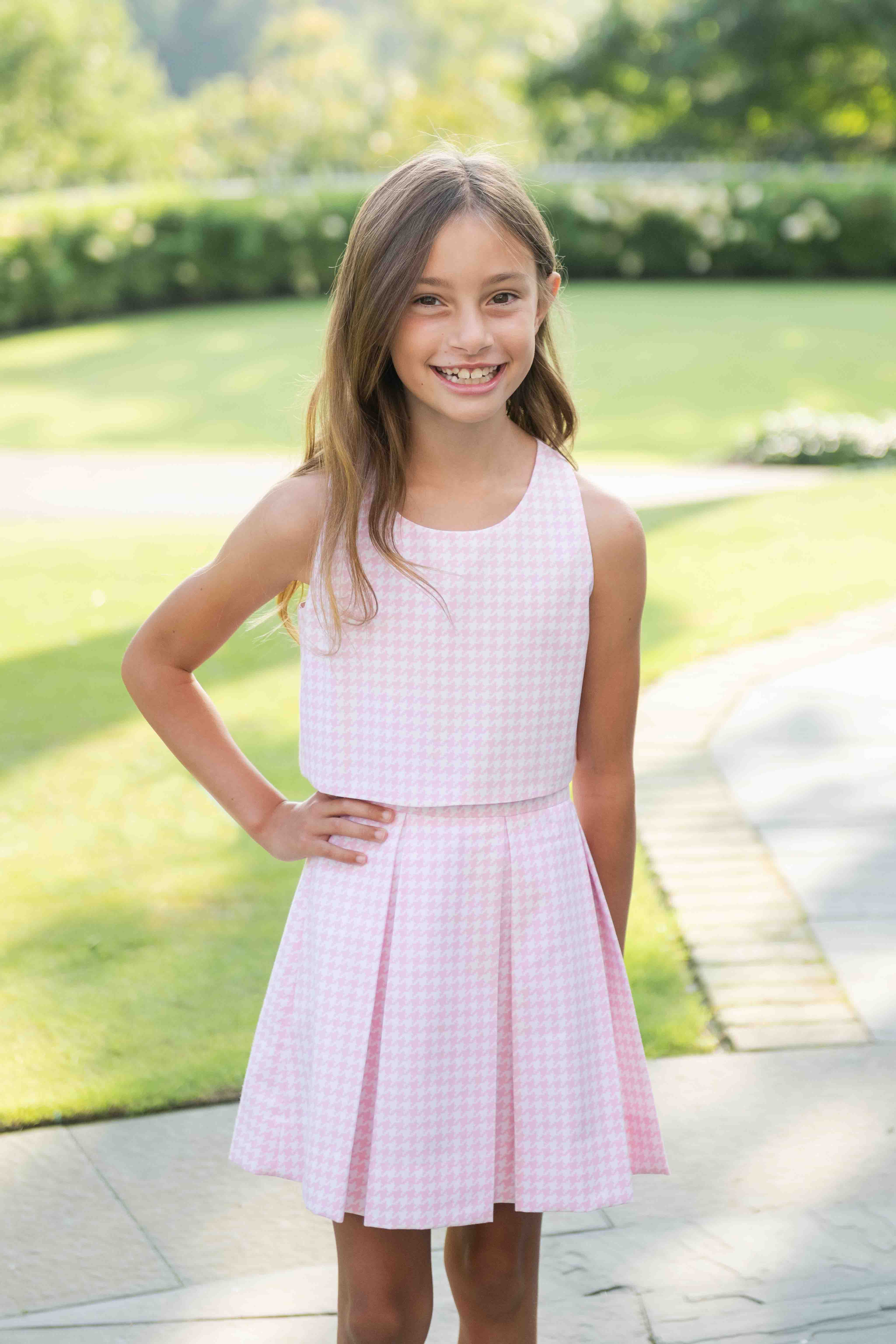 Houndstooth Top and Pleated Skirt