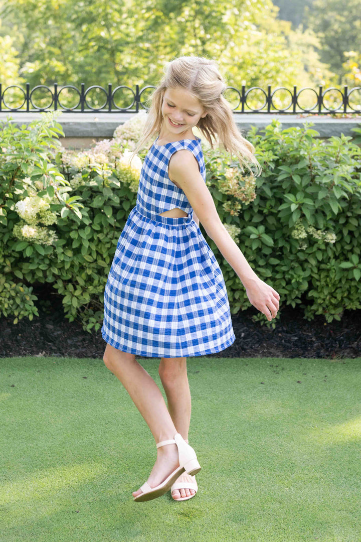 plaid seersucker dress