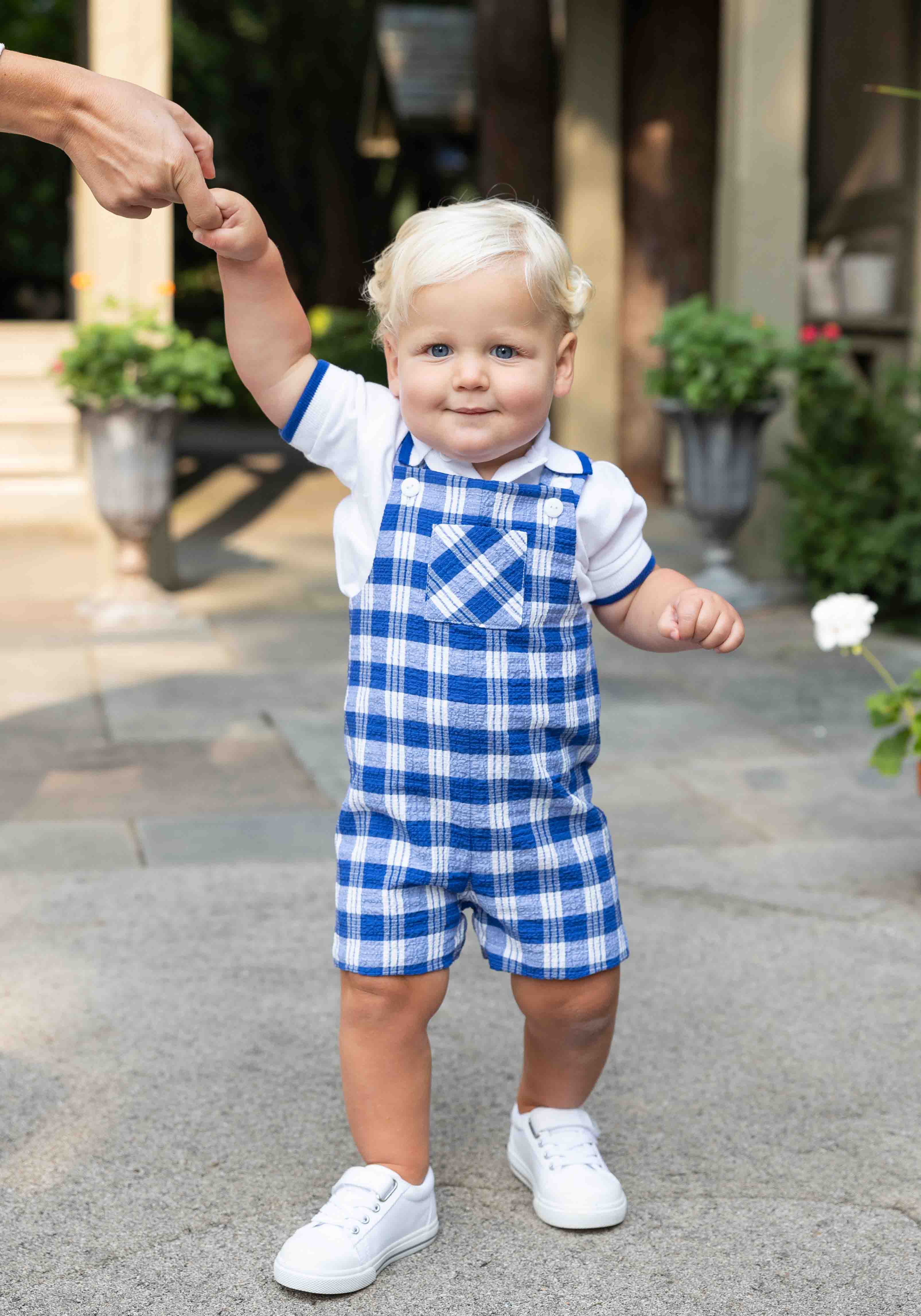White Polo Shirt With Royal Tipping
