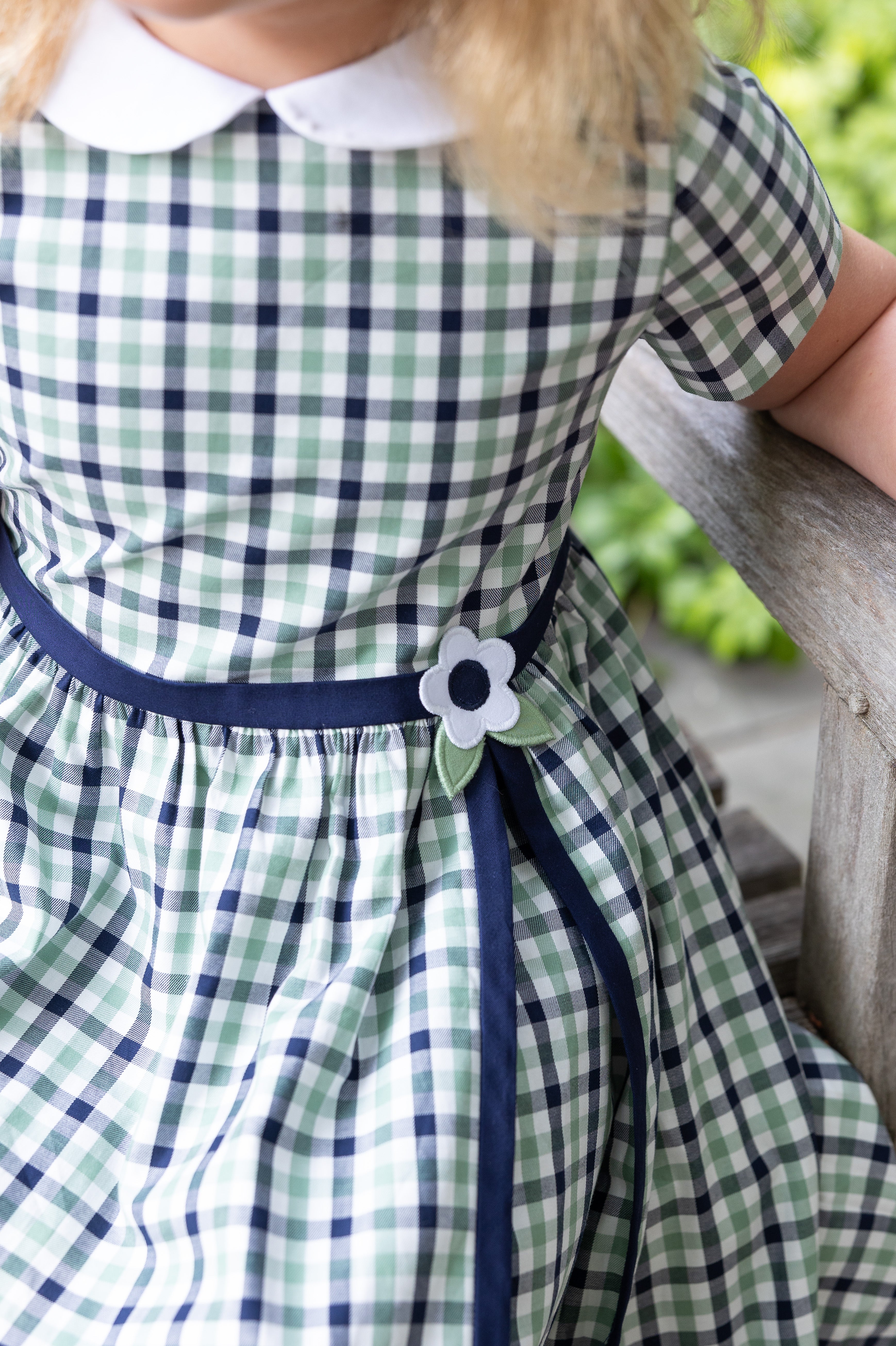 Gingham Dress With Flower