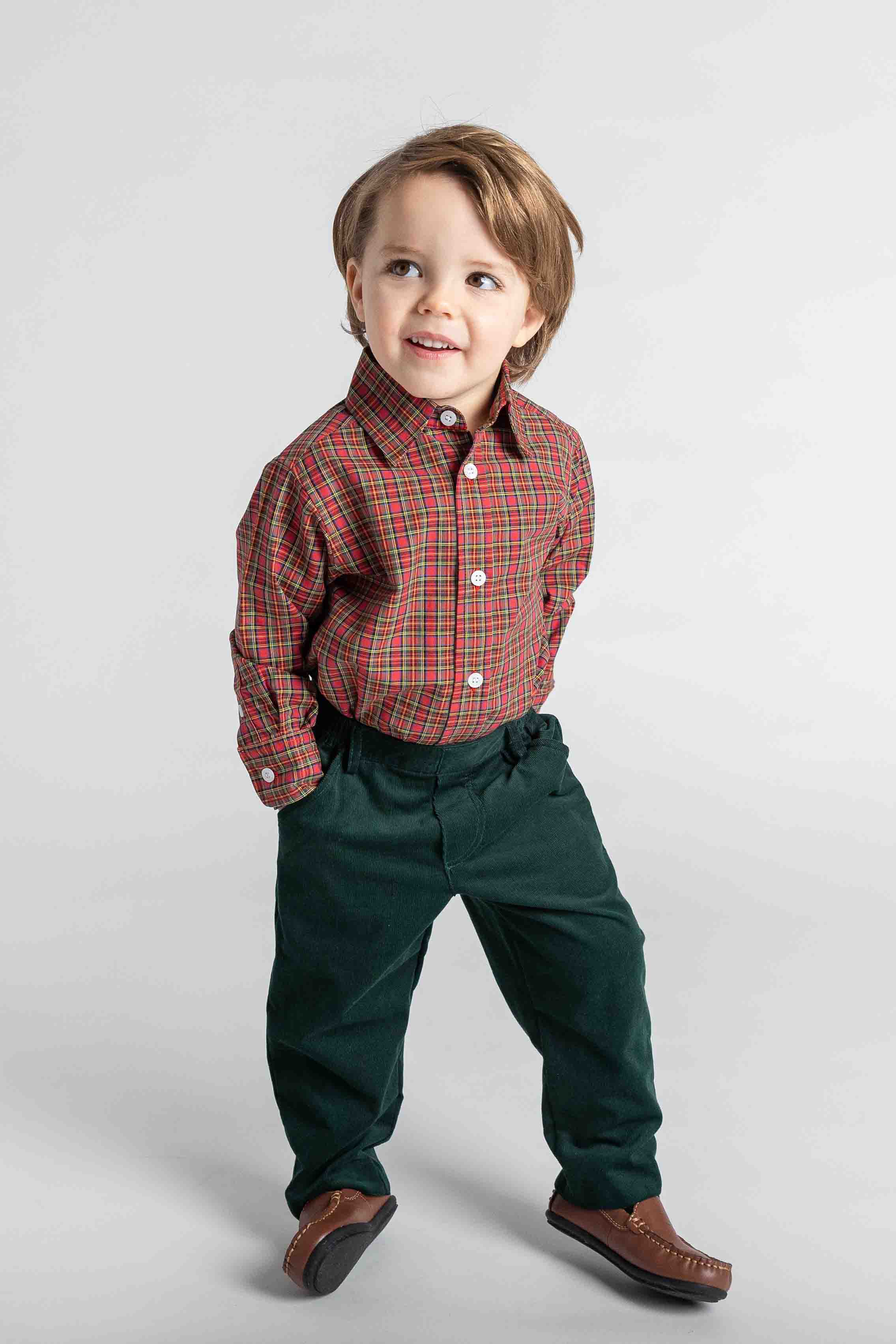 Corduroy Fake Fly Pants