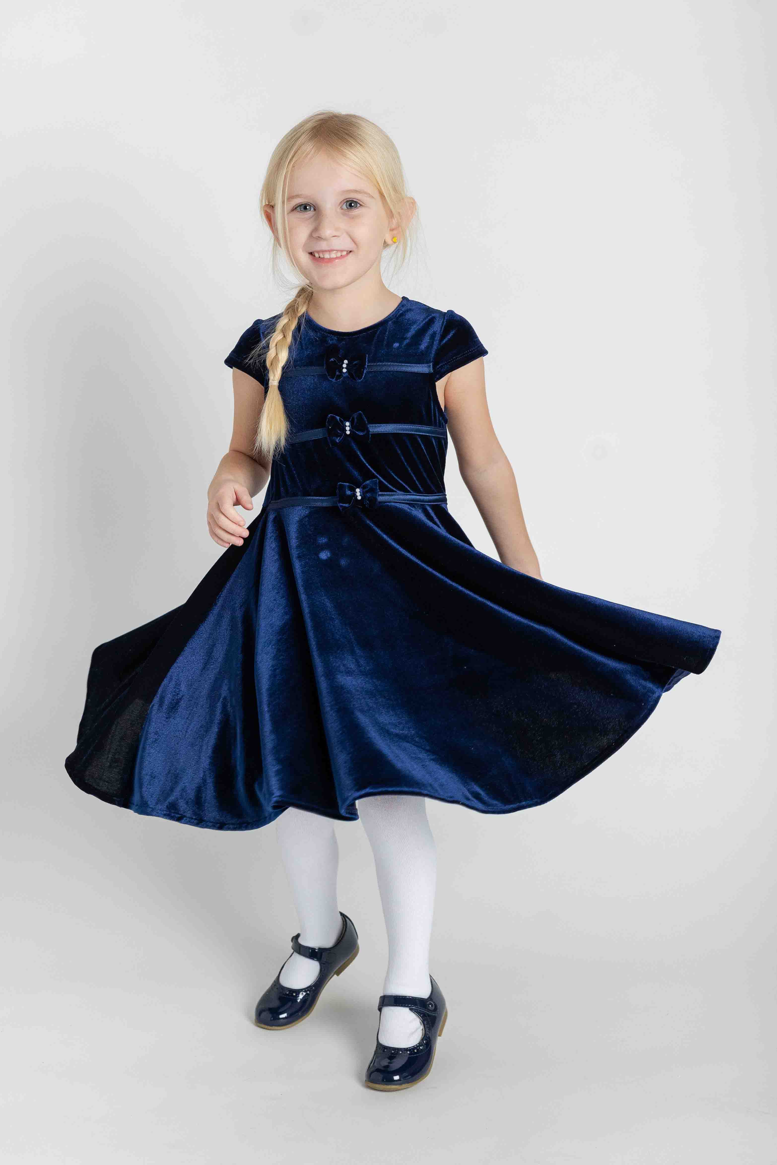 Stretch Velvet Dress With Pearls