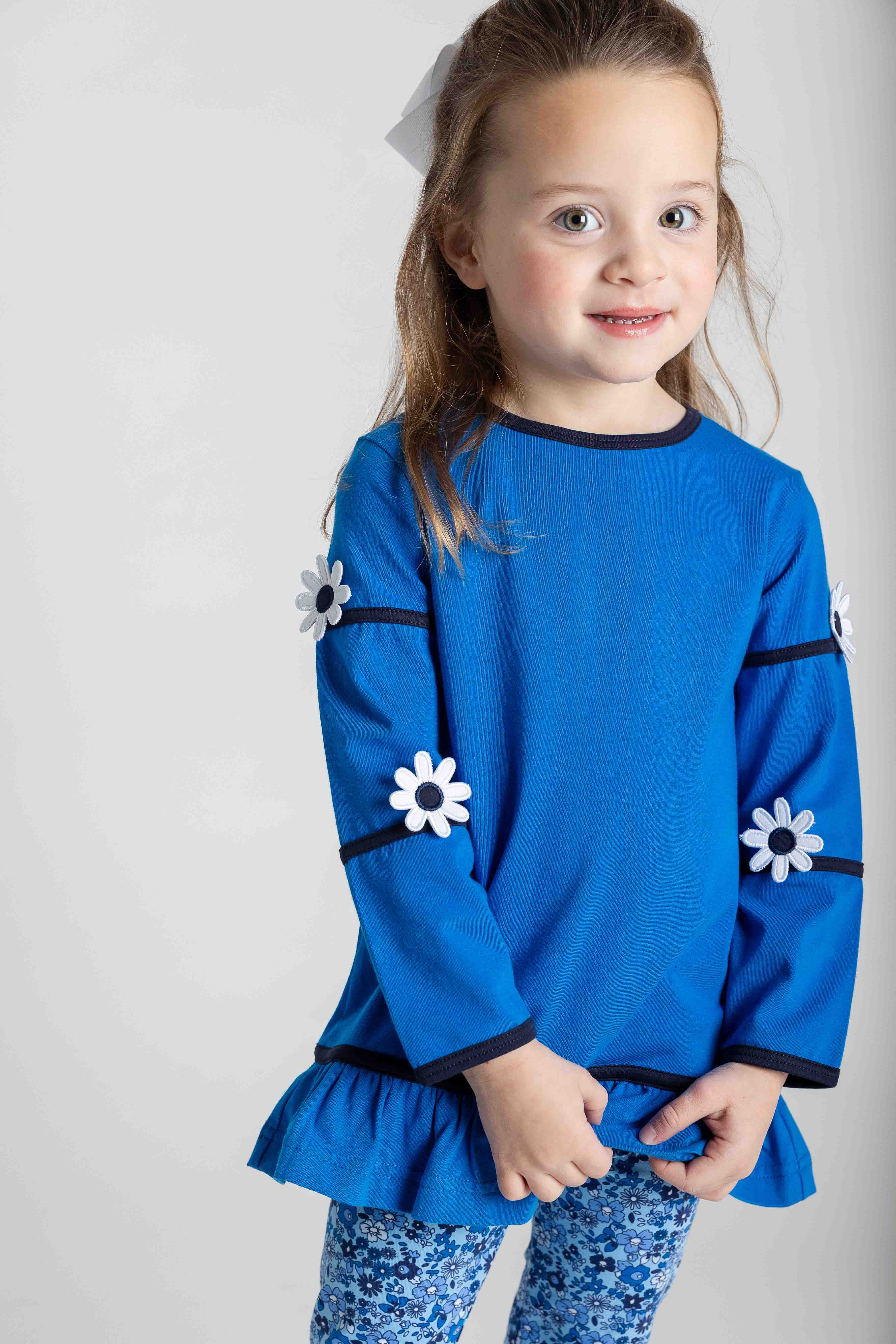 Knit Tunic With Flowers And Floral Leggings