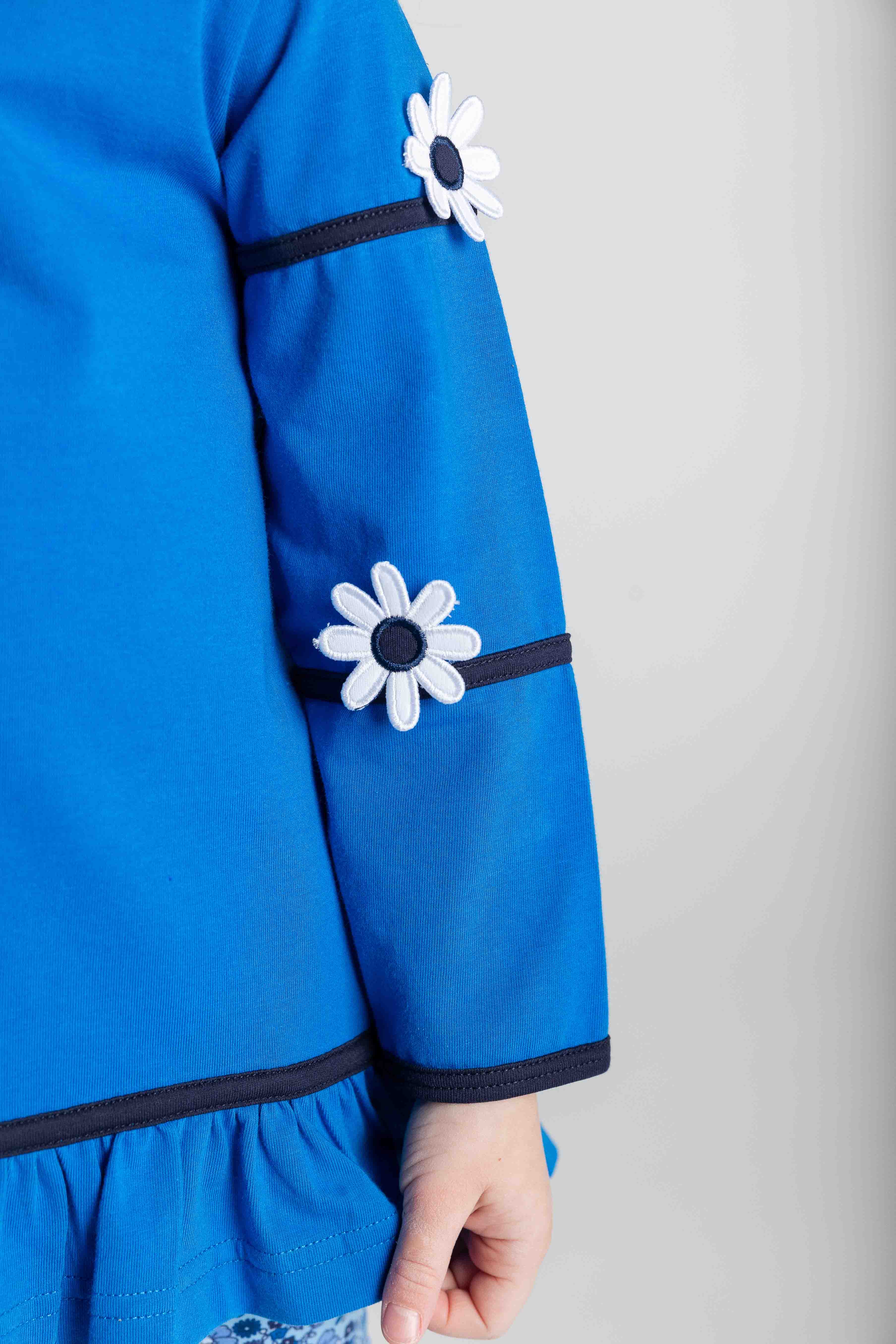 Knit Tunic With Flowers And Floral Leggings