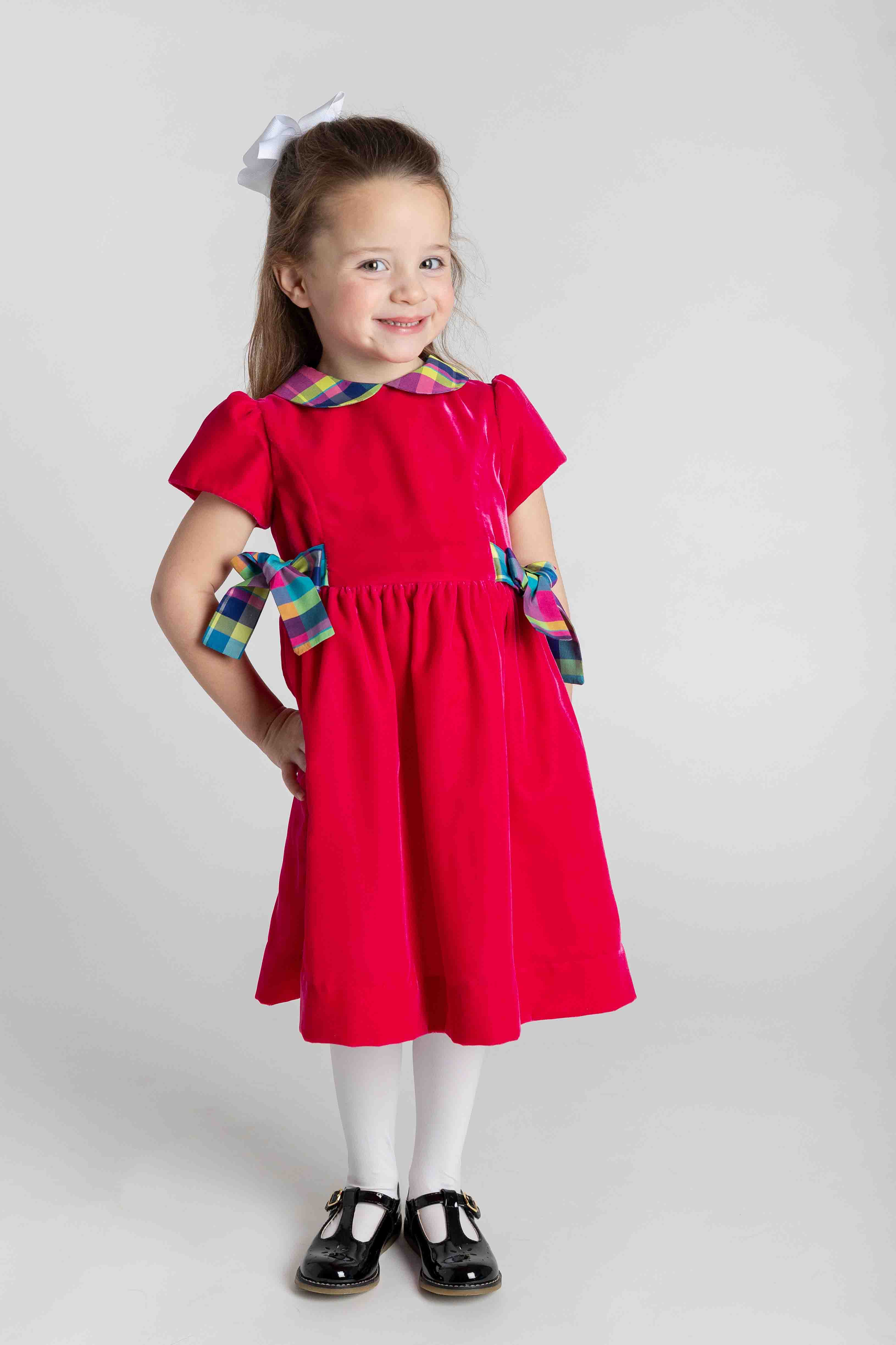 Velvet Dress With Side Bows