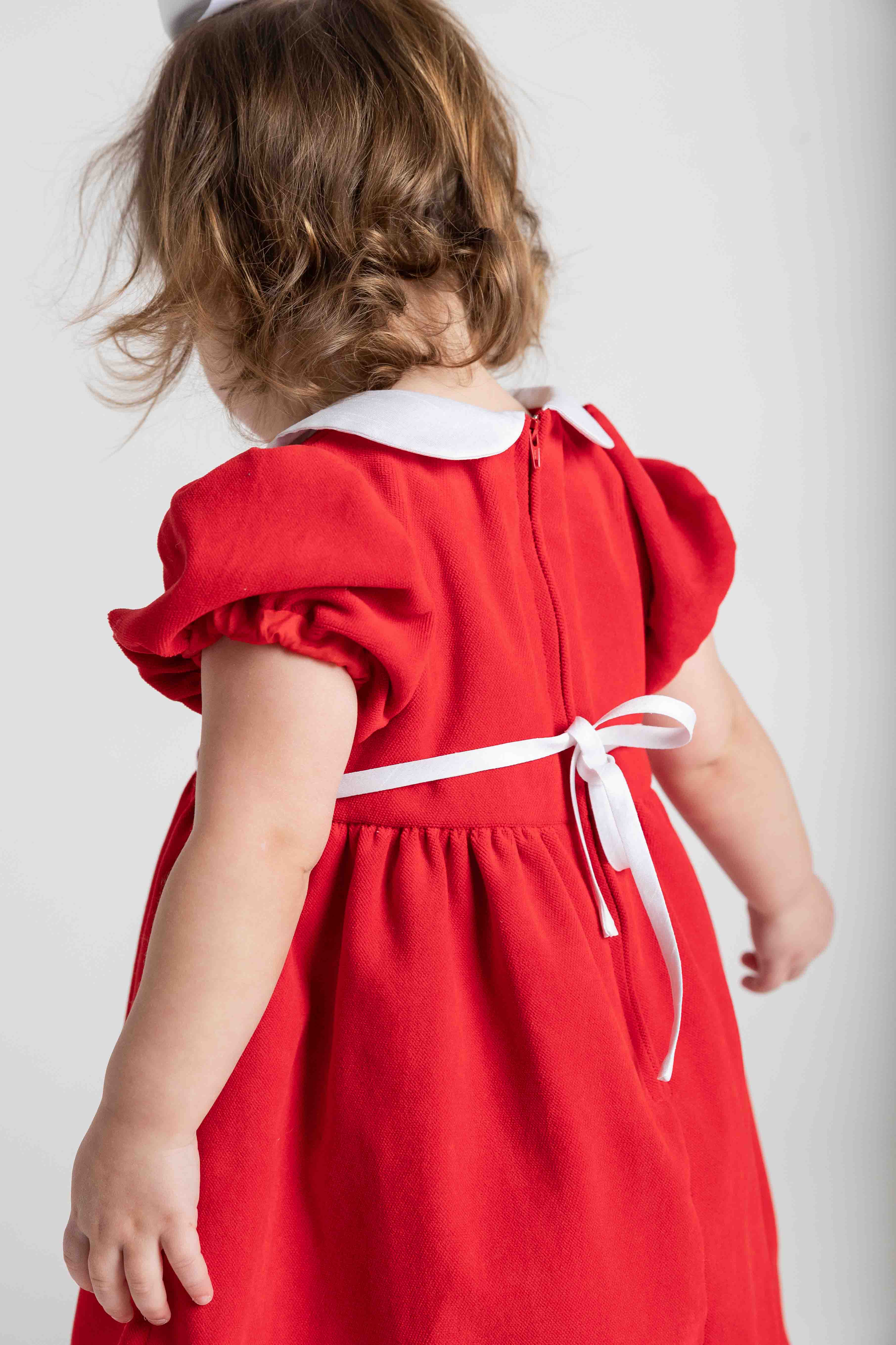 Velvet Waist Dress With Flowers
