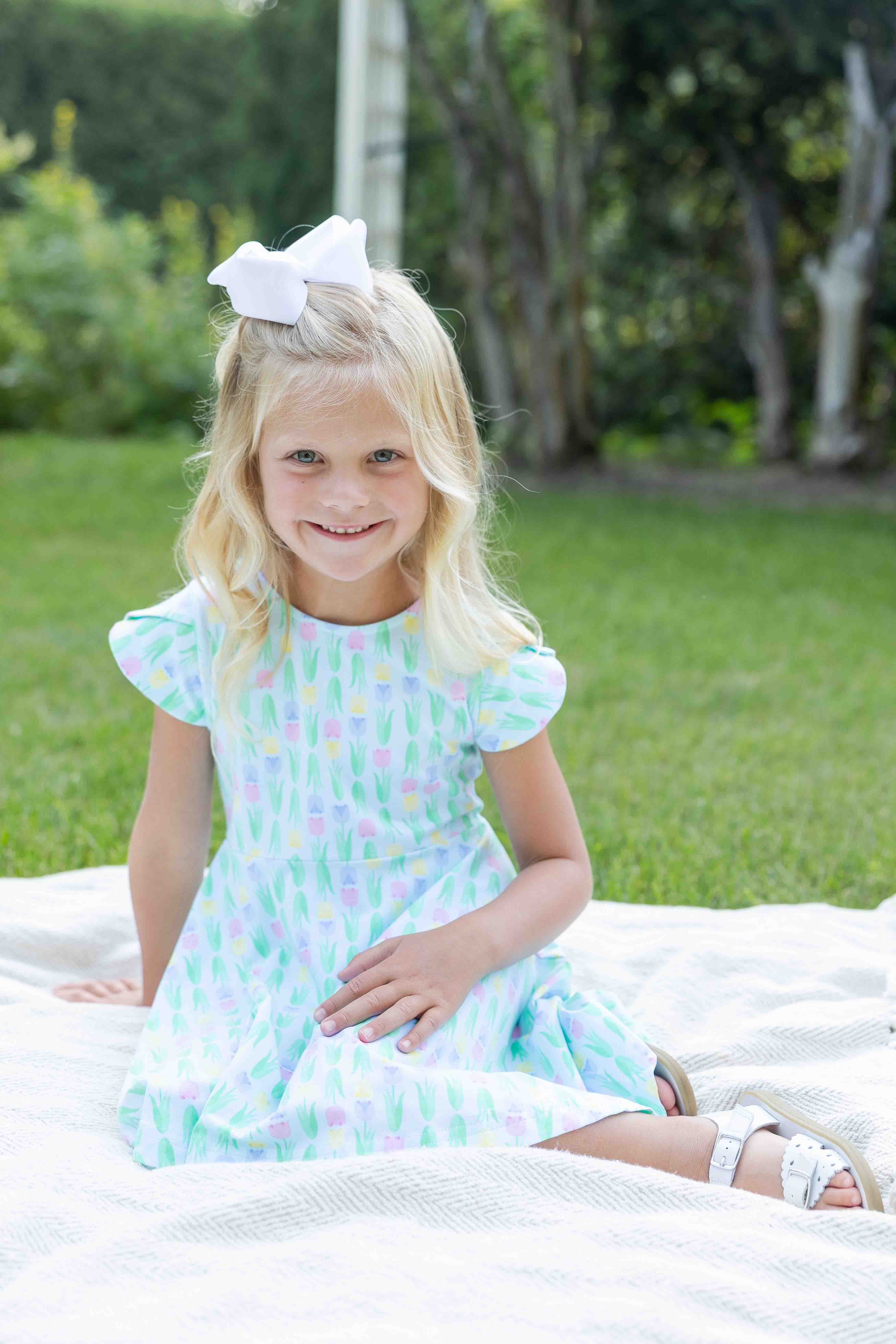 Printed Knit Tulip Twirl Dress