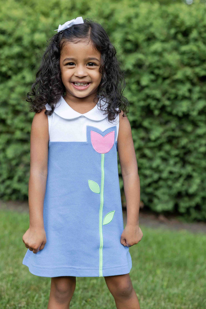Pique Knit Dress With Tulip Florence Eiseman Pique Knit Dress With Tulip Florence Eiseman