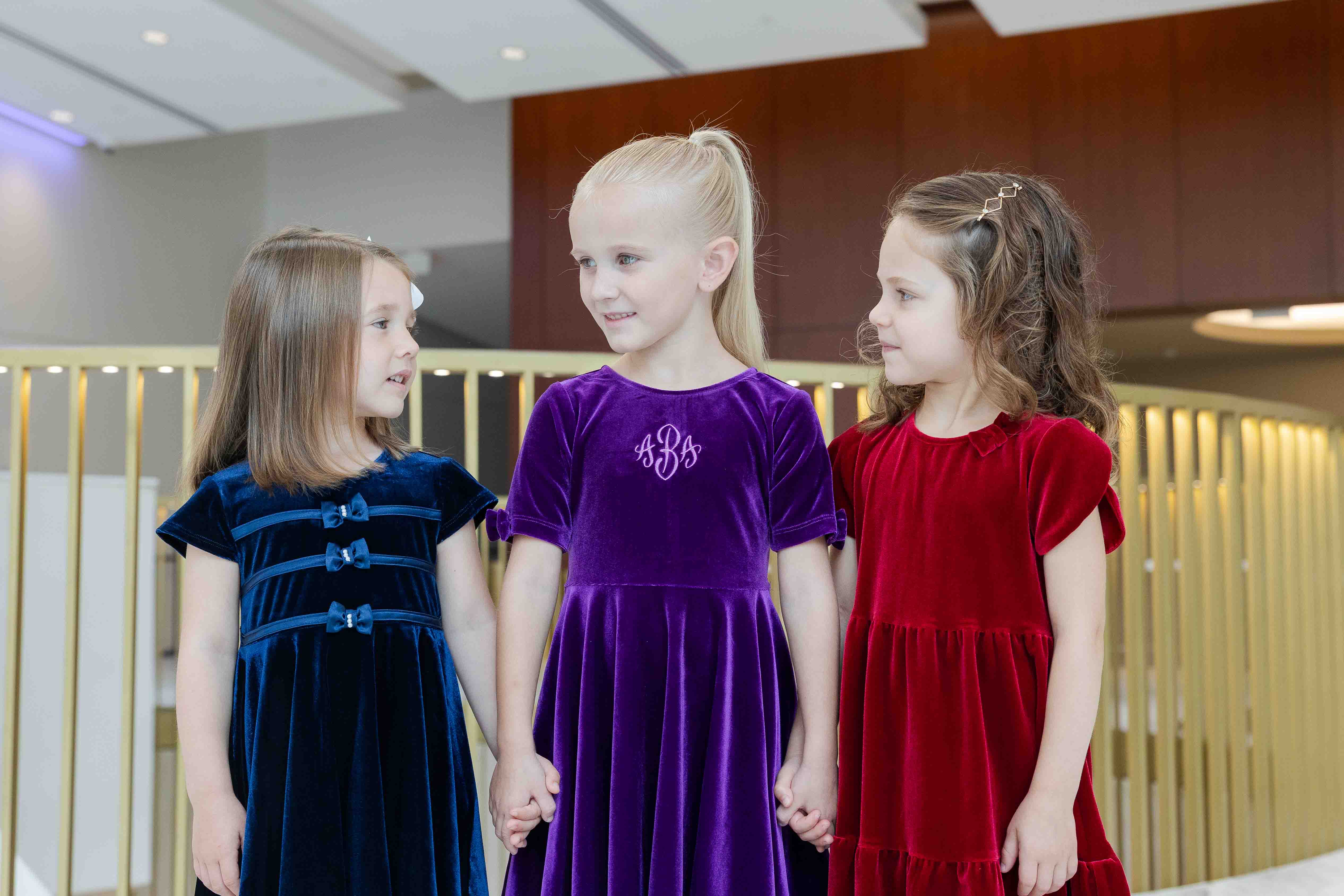 Stretch Velvet Dress With Sleeve Bows