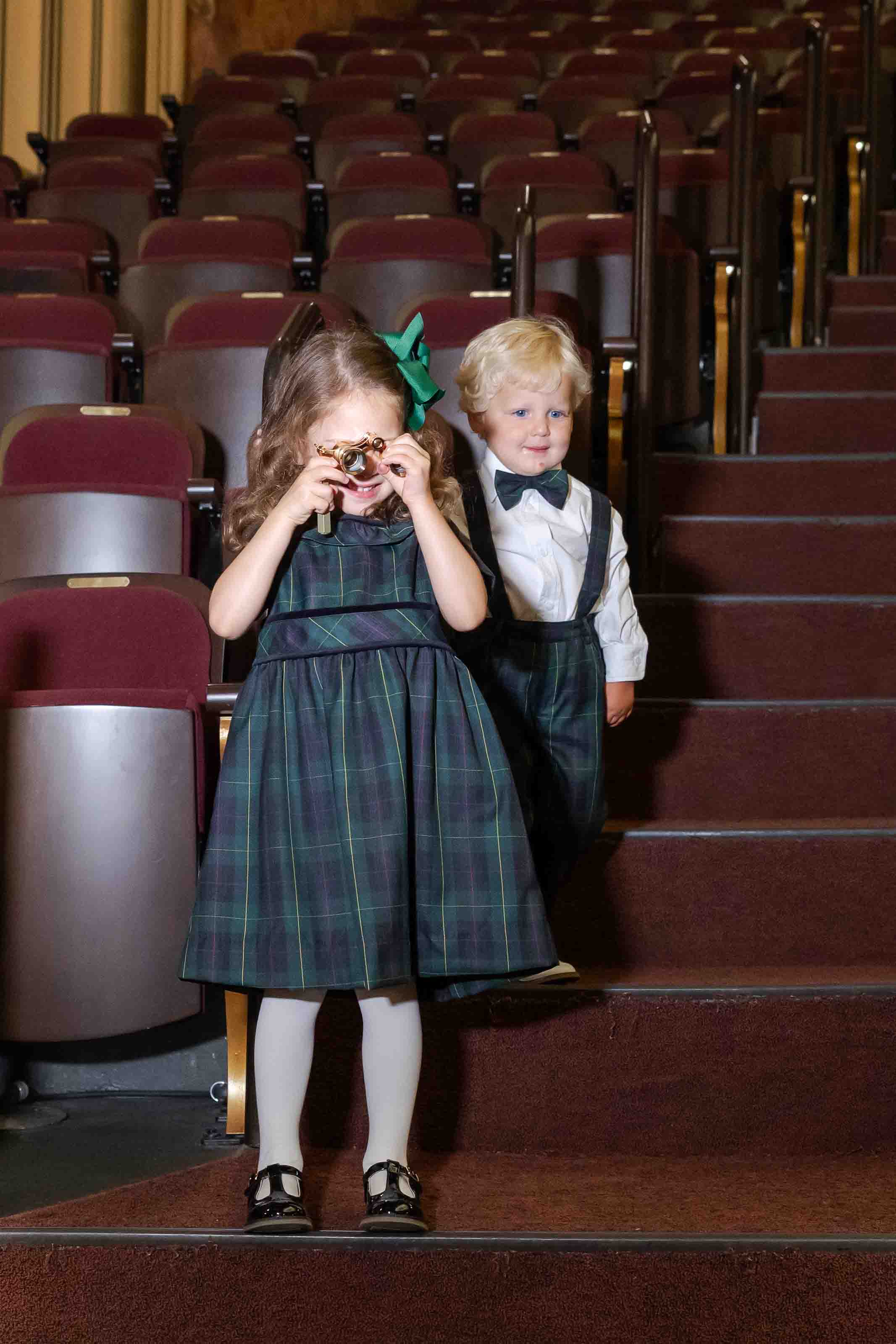 Plaid Dress With Neck Ruffle