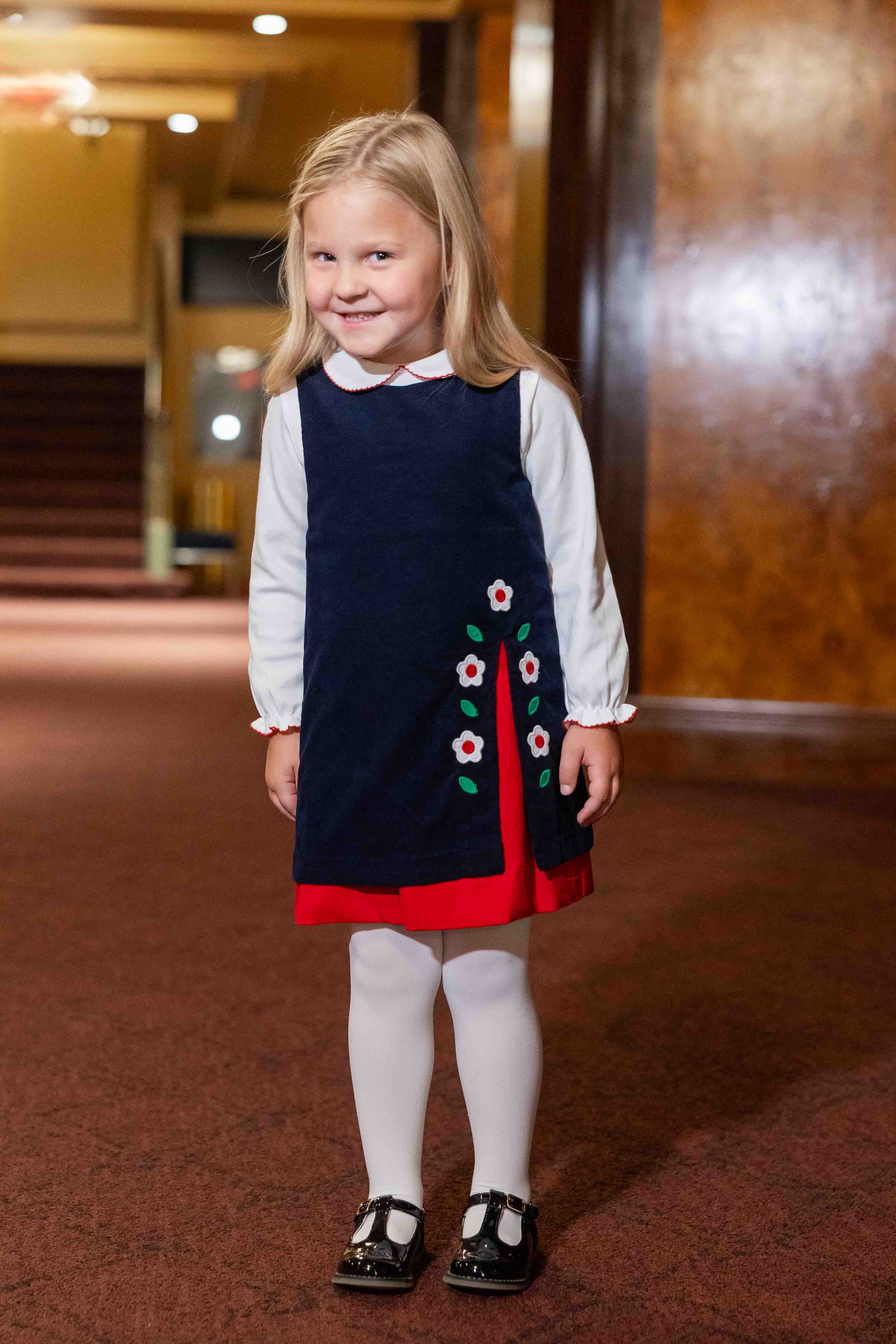 Corduroy Jumper With Flowers