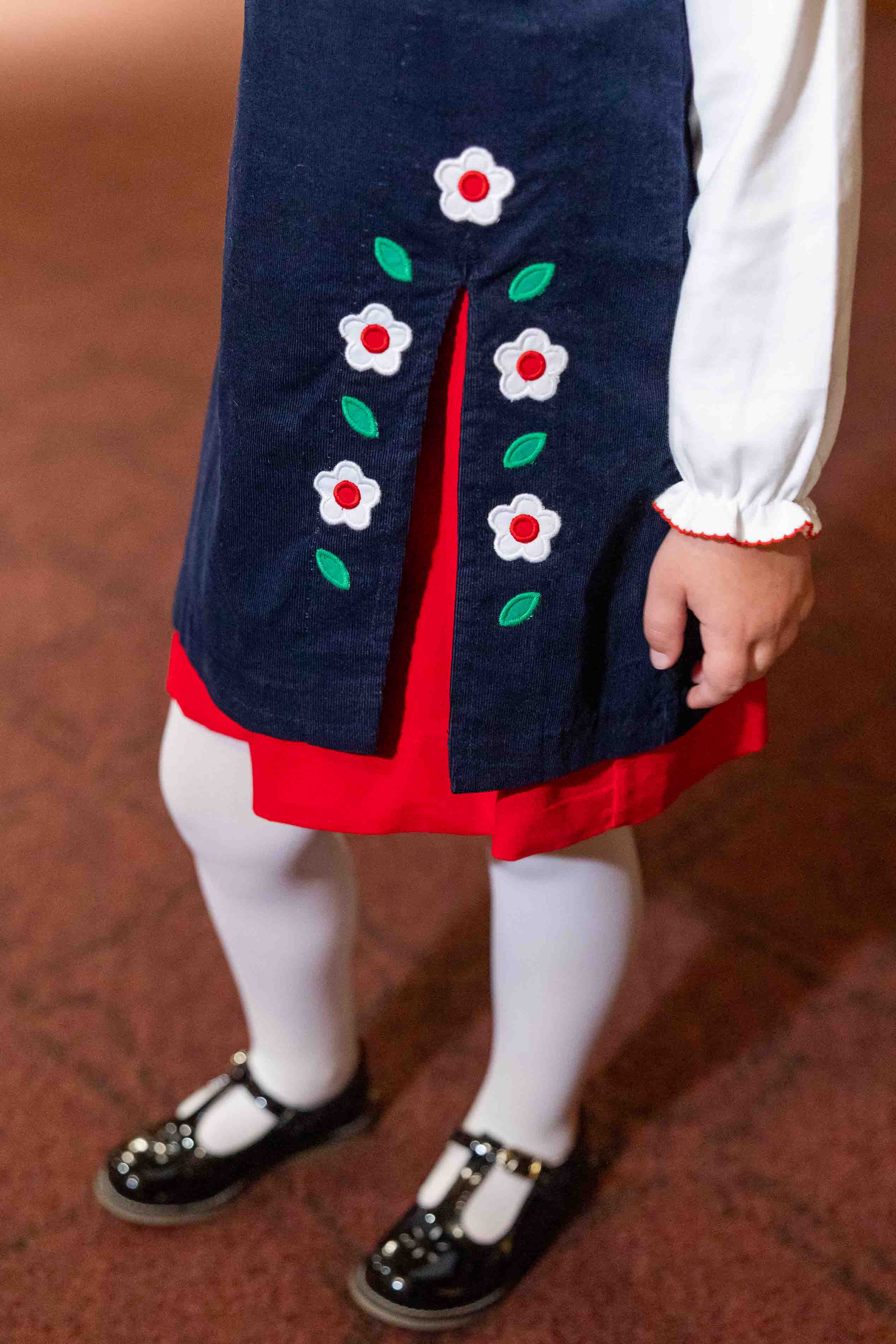 Corduroy Jumper With Flowers
