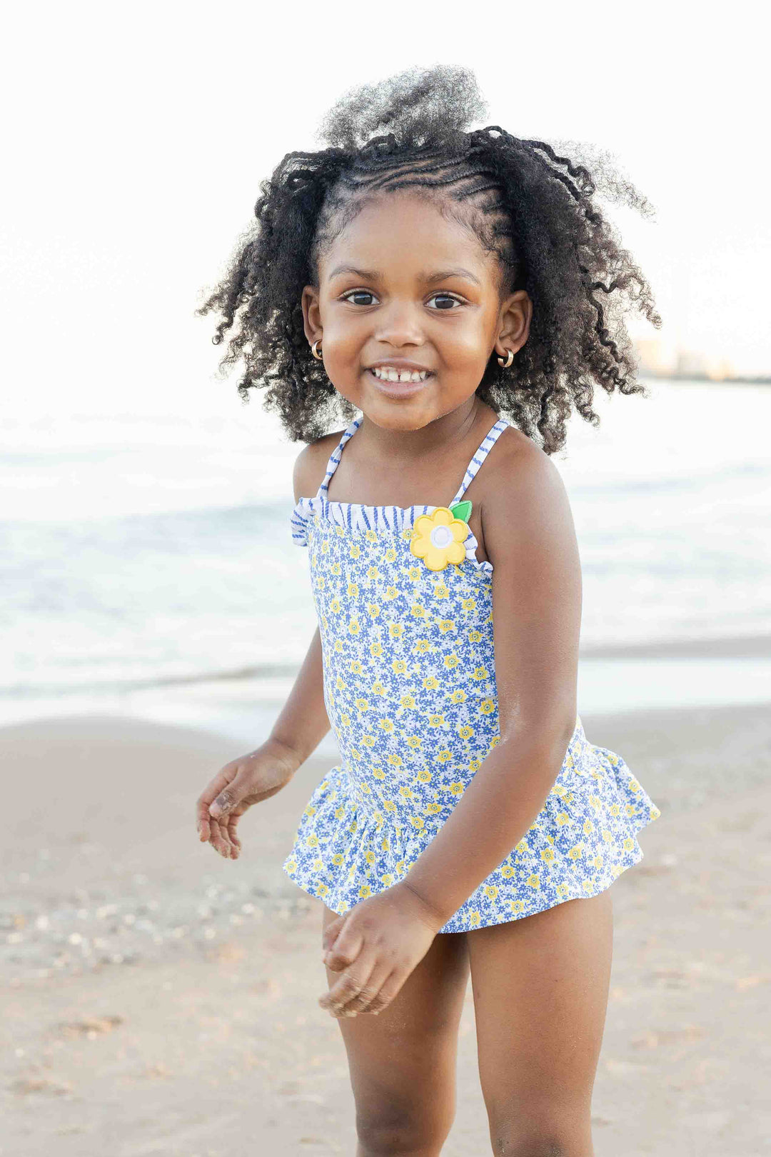 Floral Skirted Swimsuit with Flower – Florence Eiseman