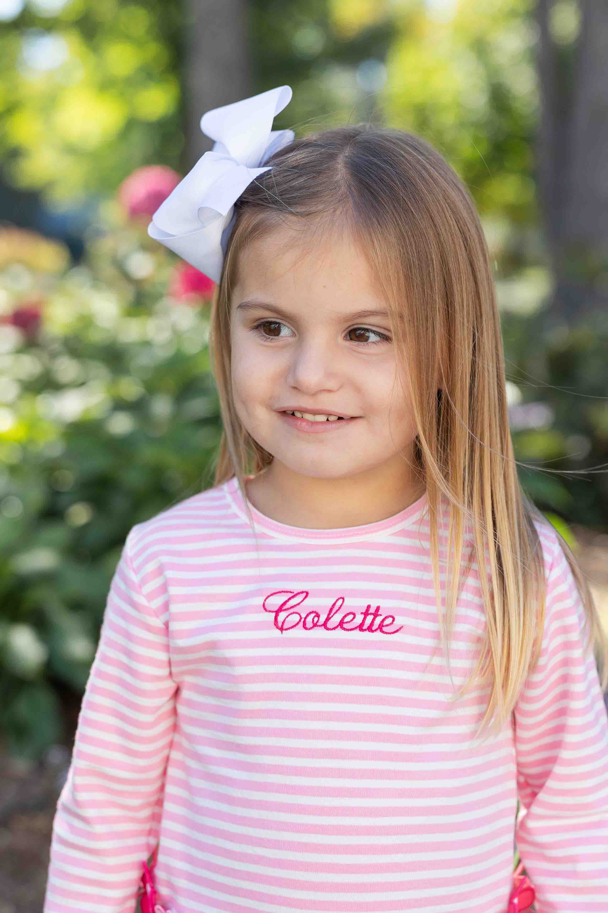 Stripe Knit Dress With Flowers