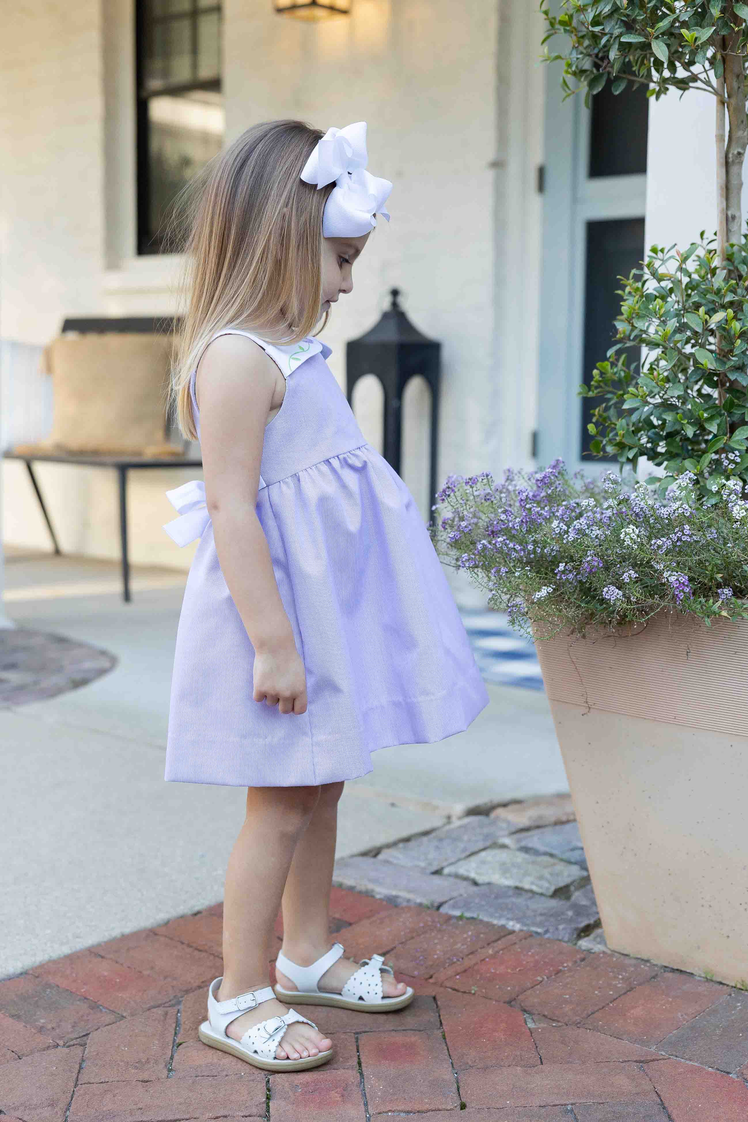 Pincord Dress with Flowers