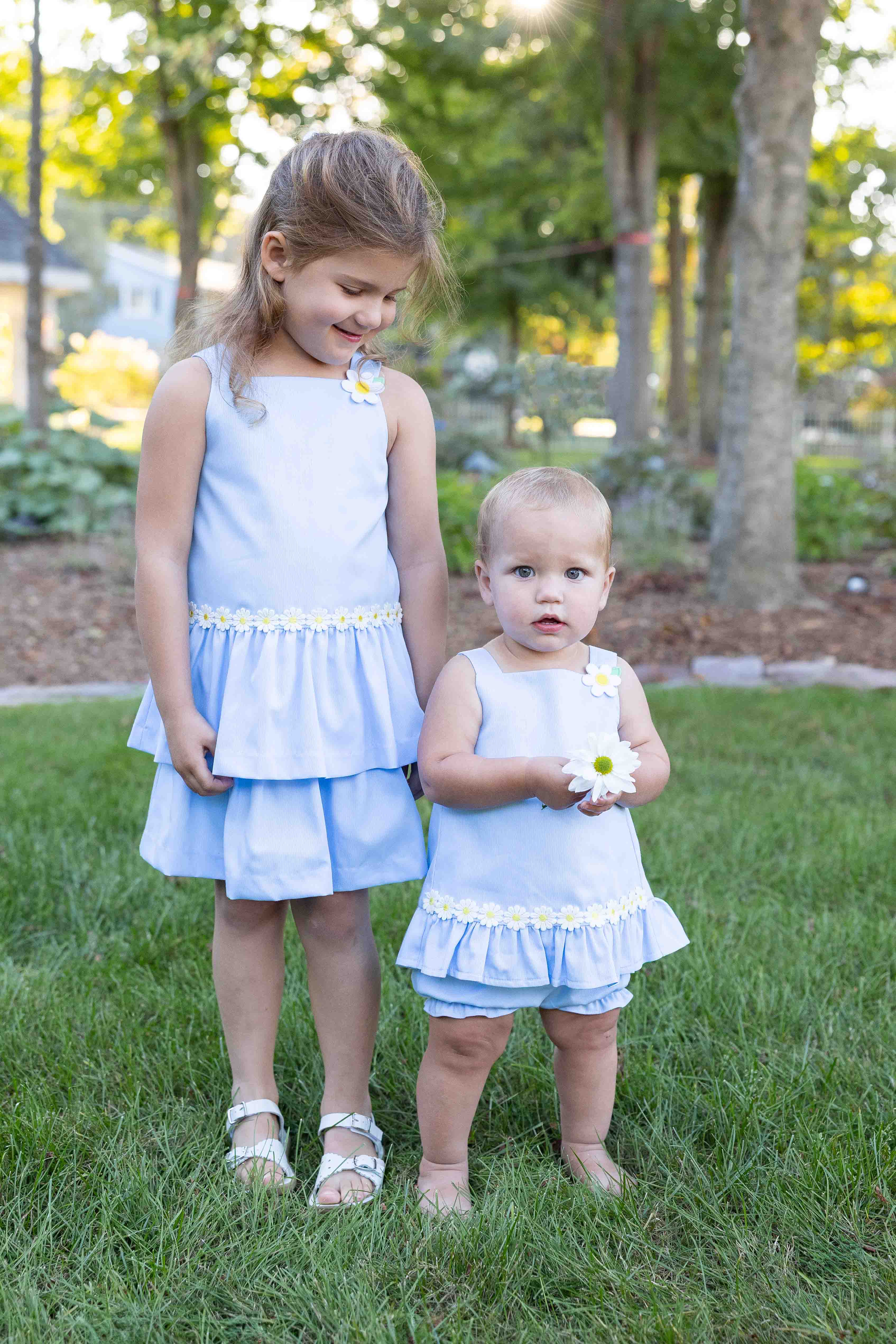 Pique Dress & Bloomer with Daisies