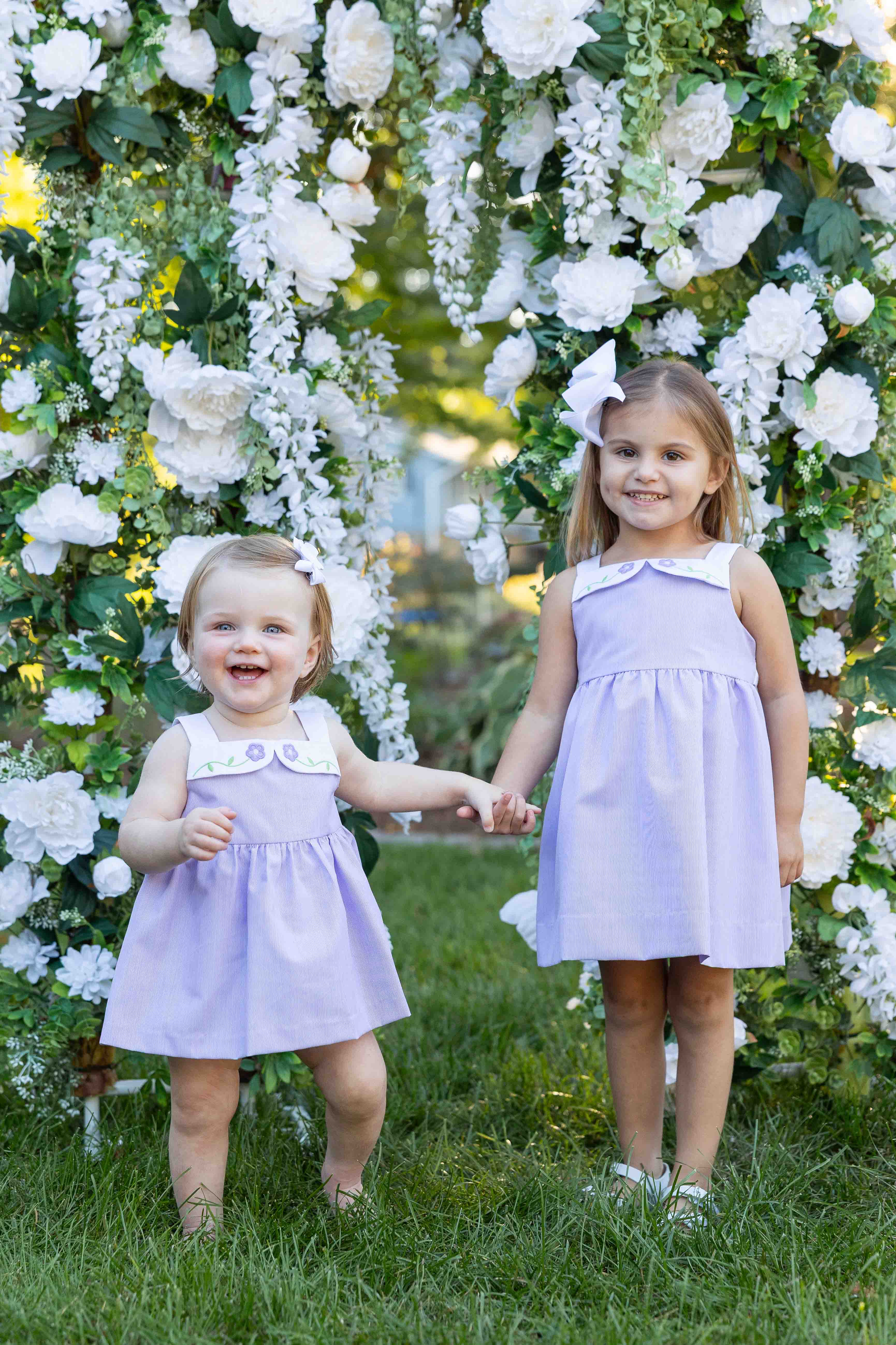Pincord Dress with Flowers