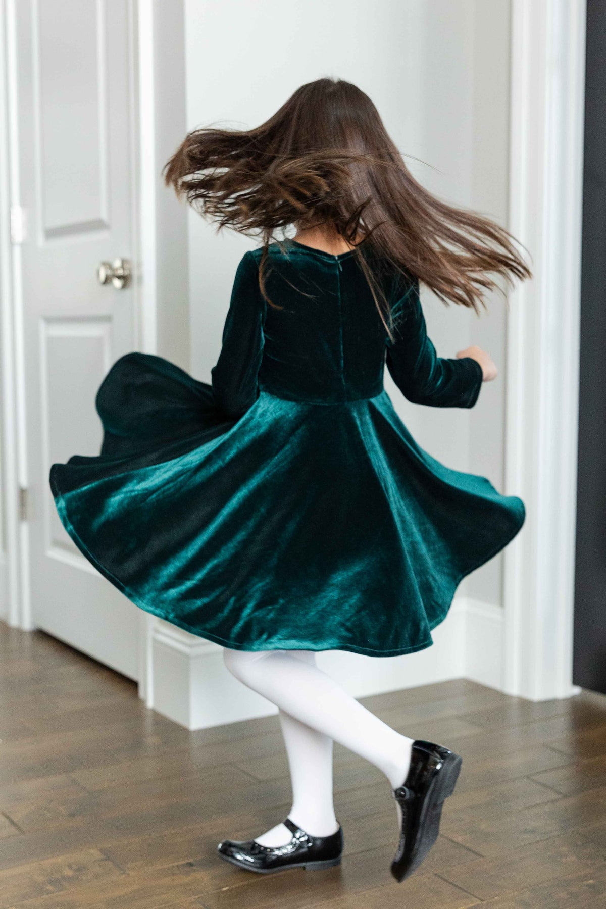 Stretch Velvet Dress with Pearls