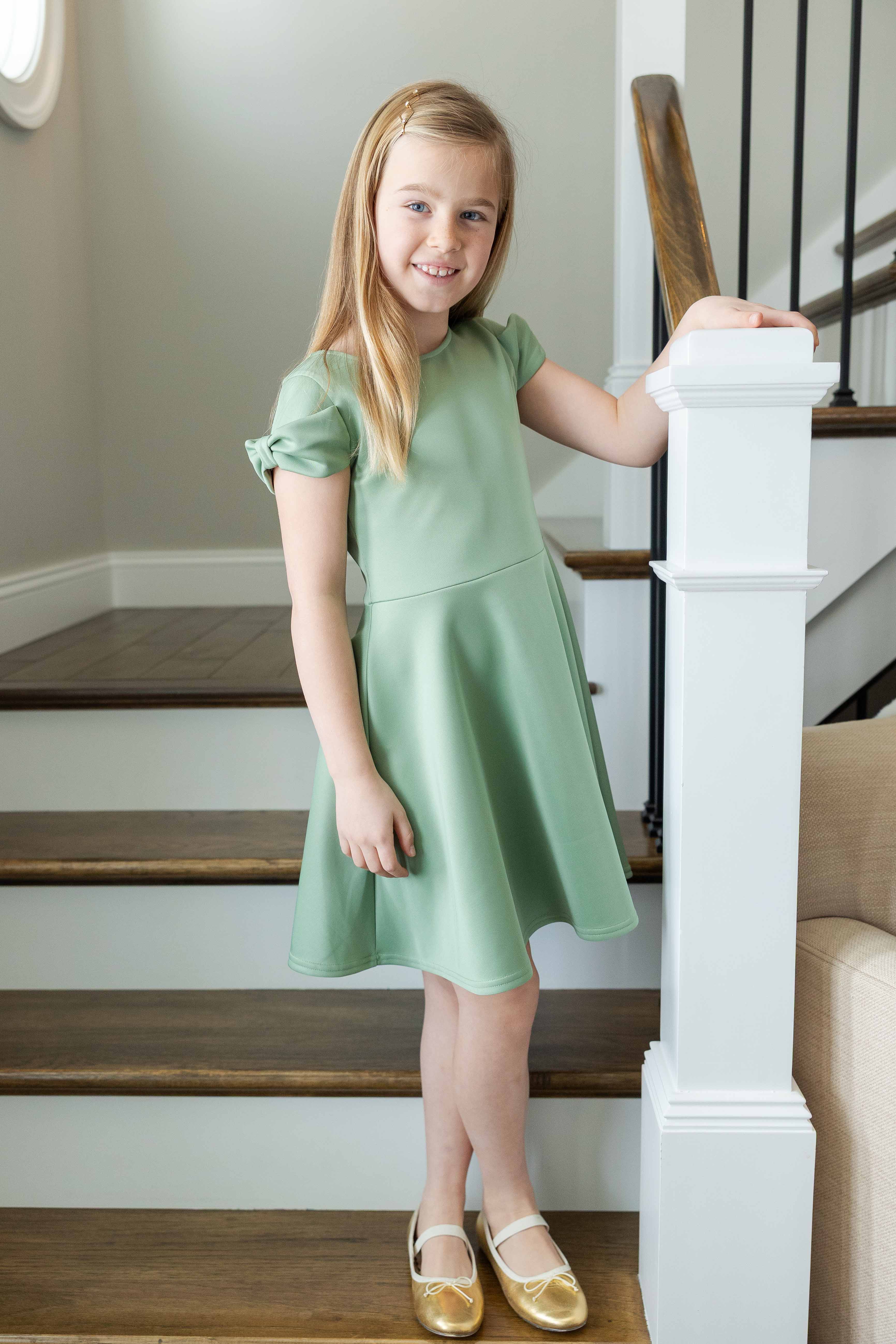 Scuba Knit Dress with Bow