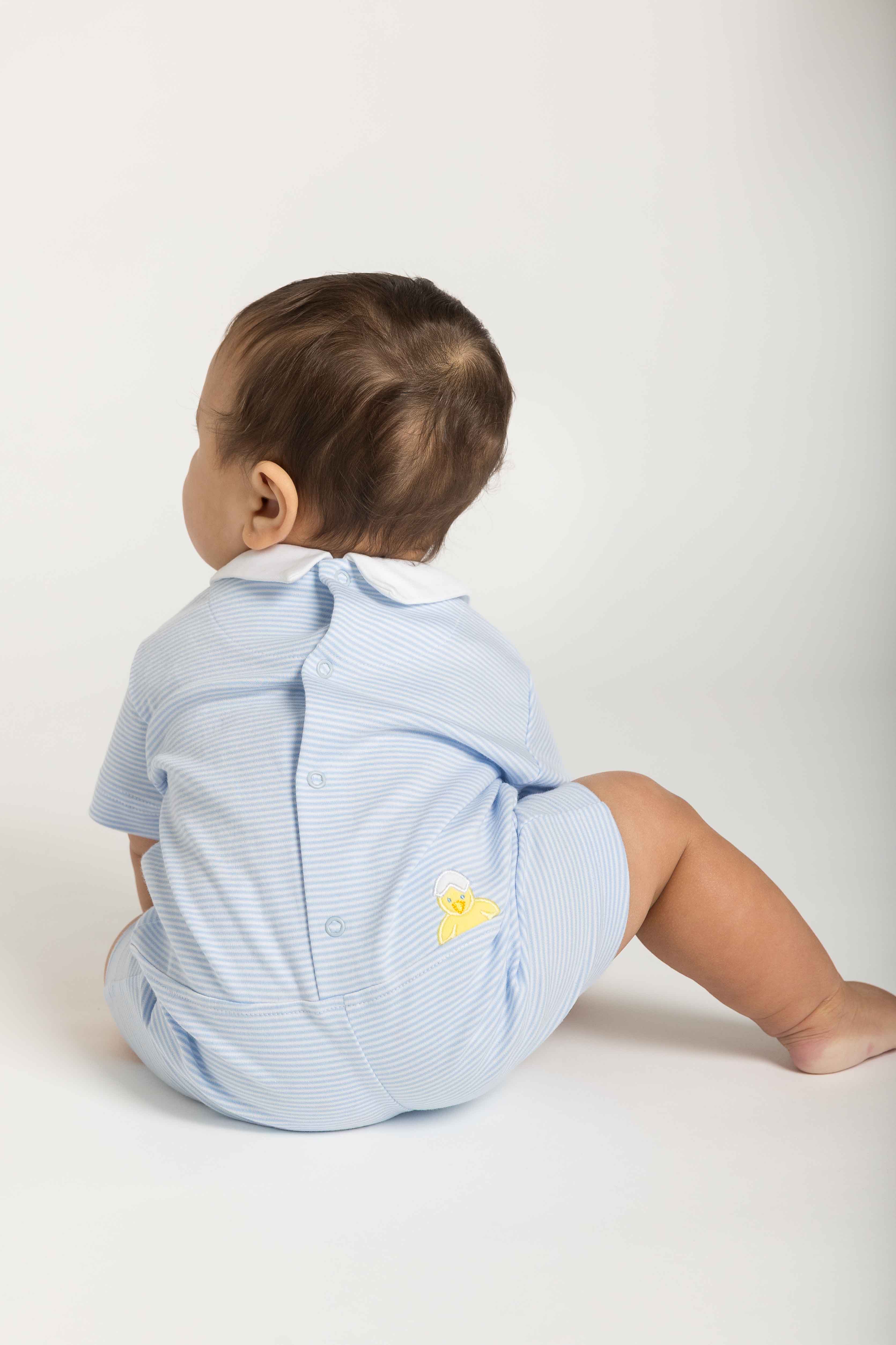Stripe Knit Shortall With Chick