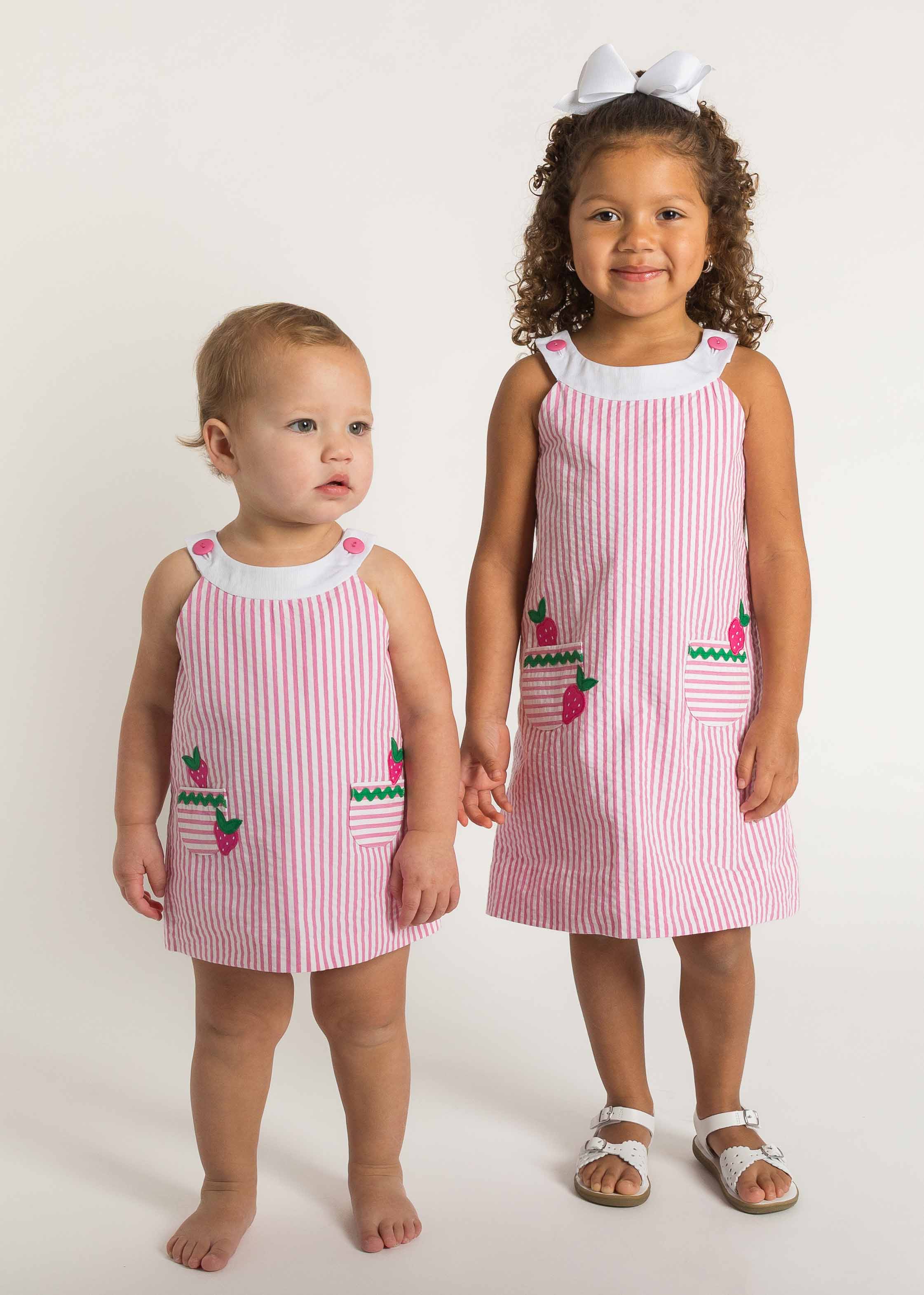 Seersucker Dress With Strawberries