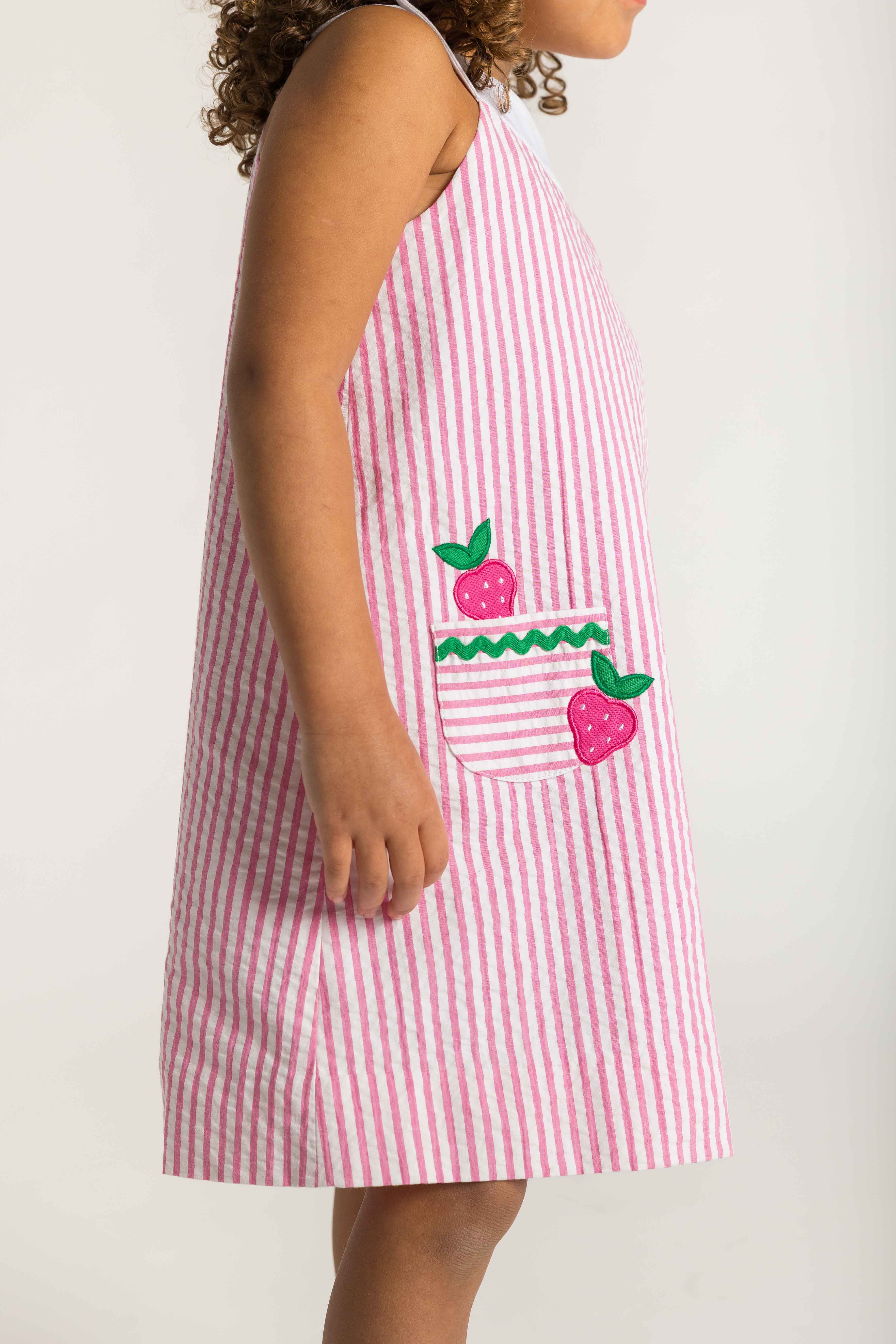 Seersucker Dress With Strawberries