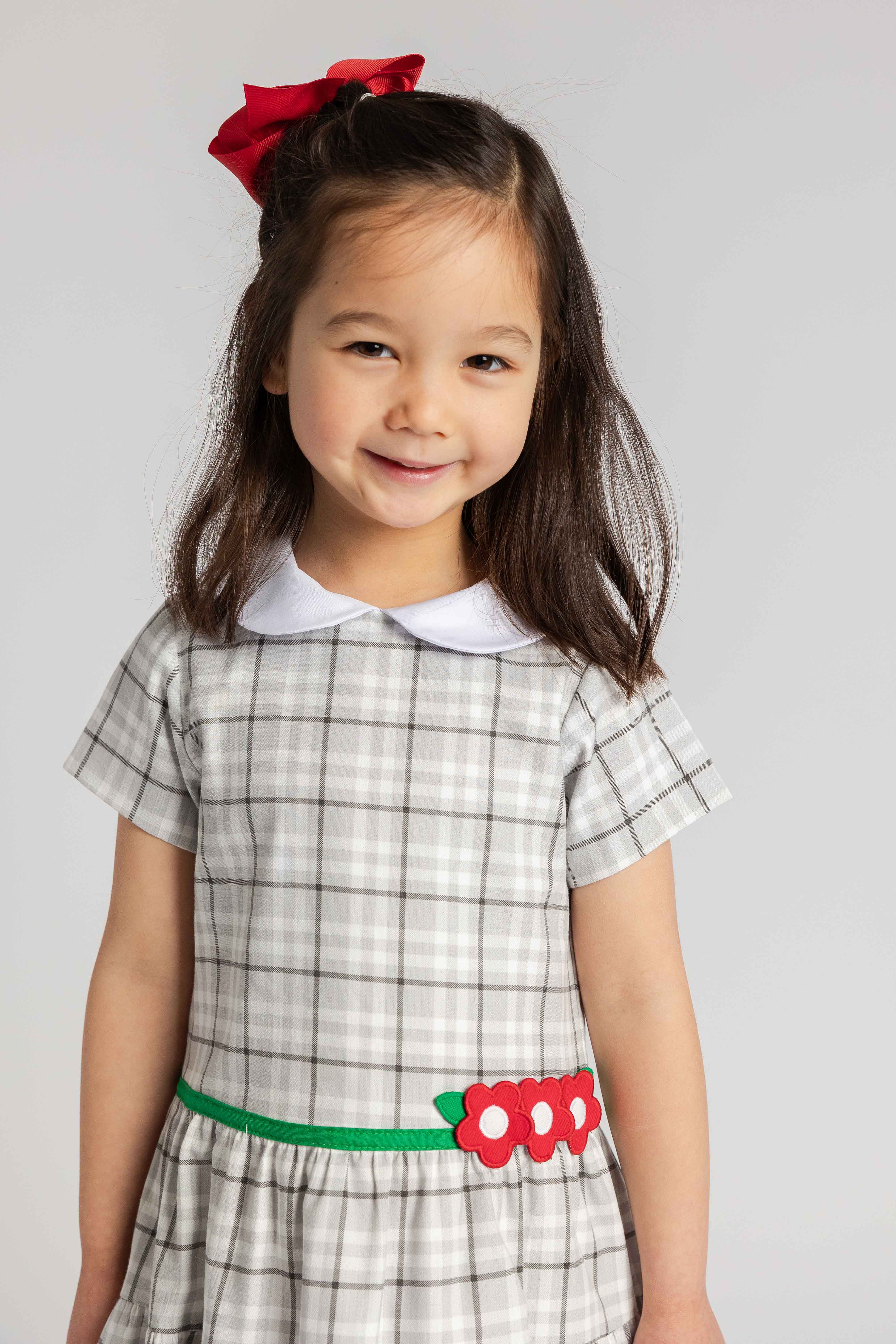 Plaid Dress with Flowers