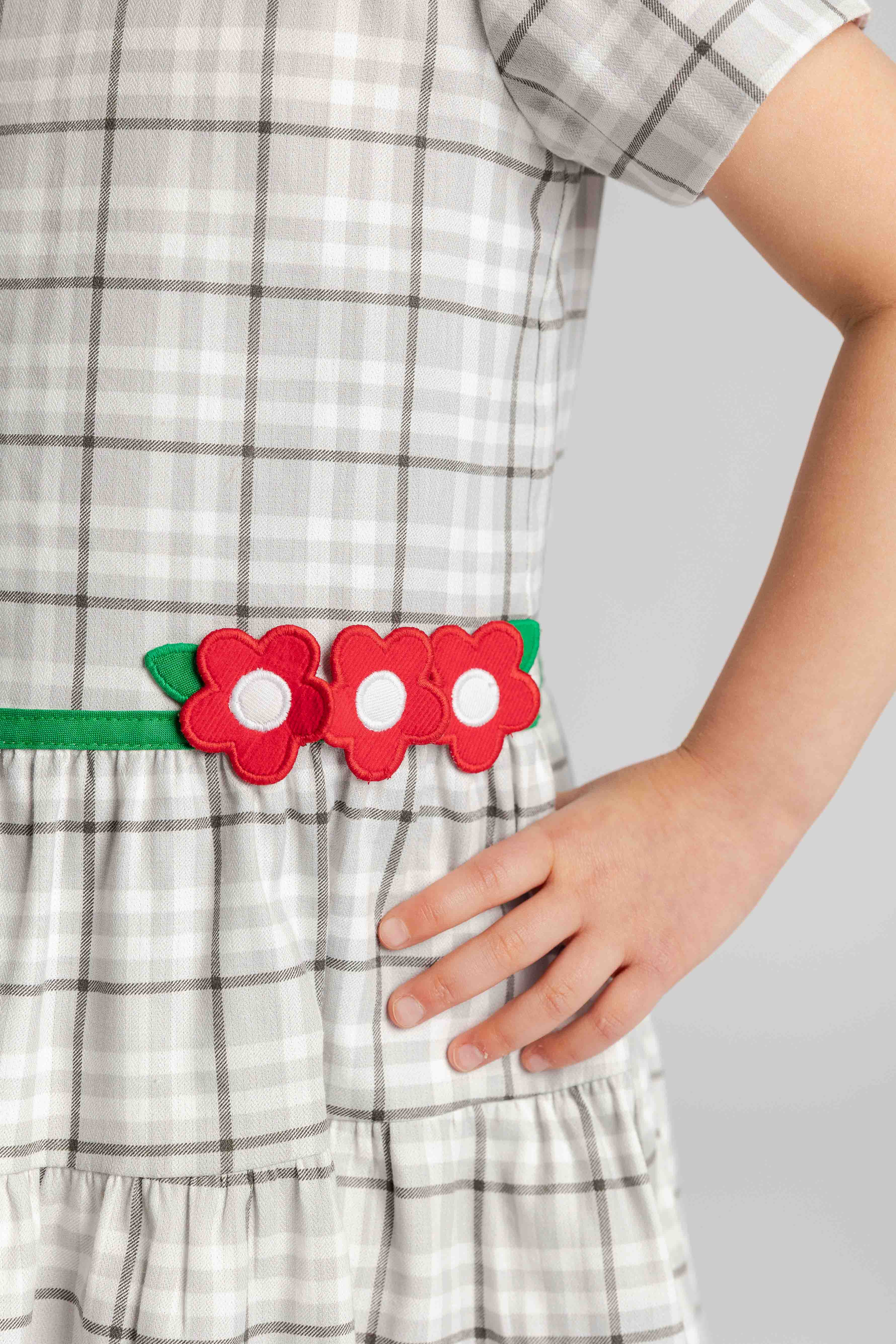 Plaid Dress with Flowers