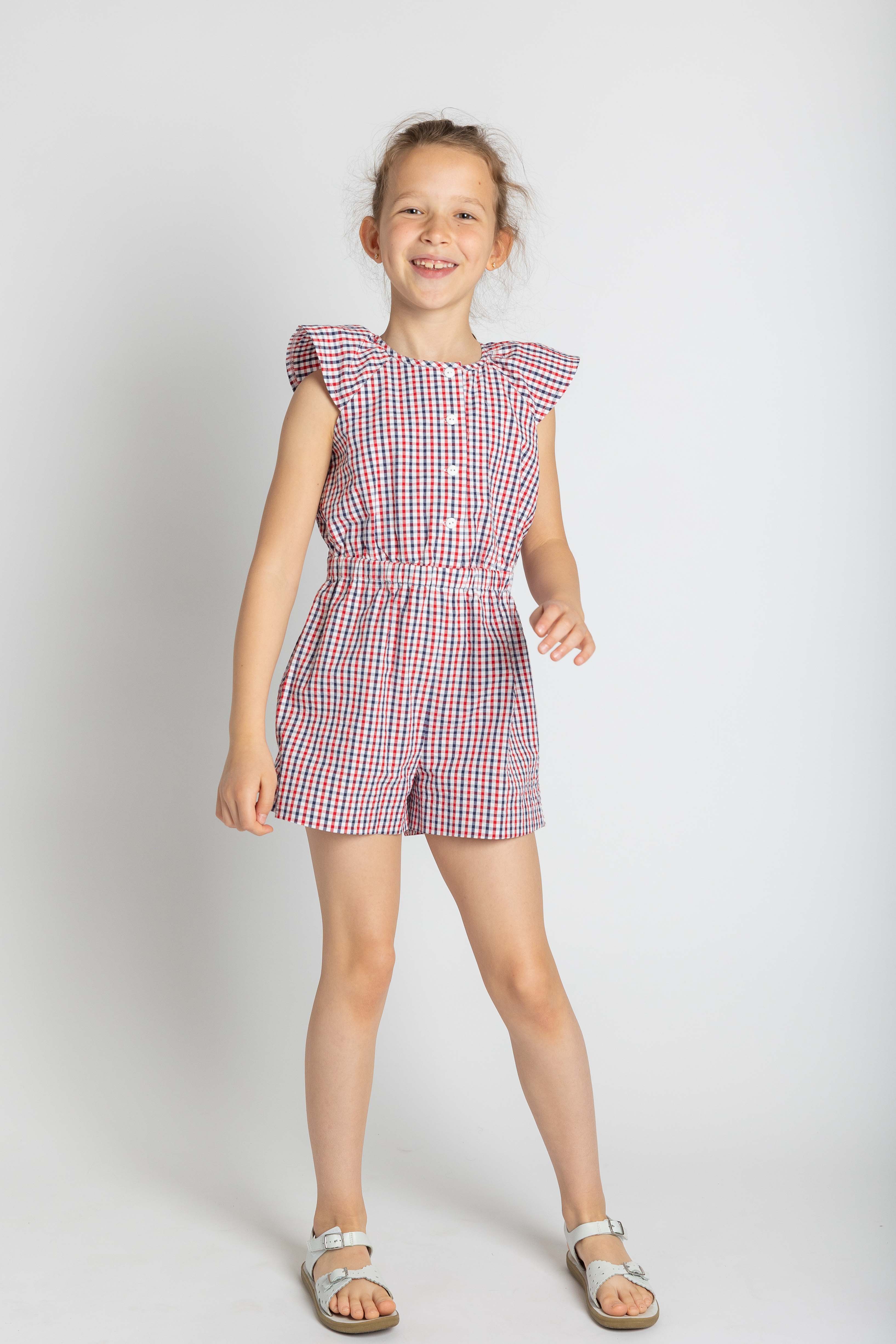 Plaid Seersucker Romper