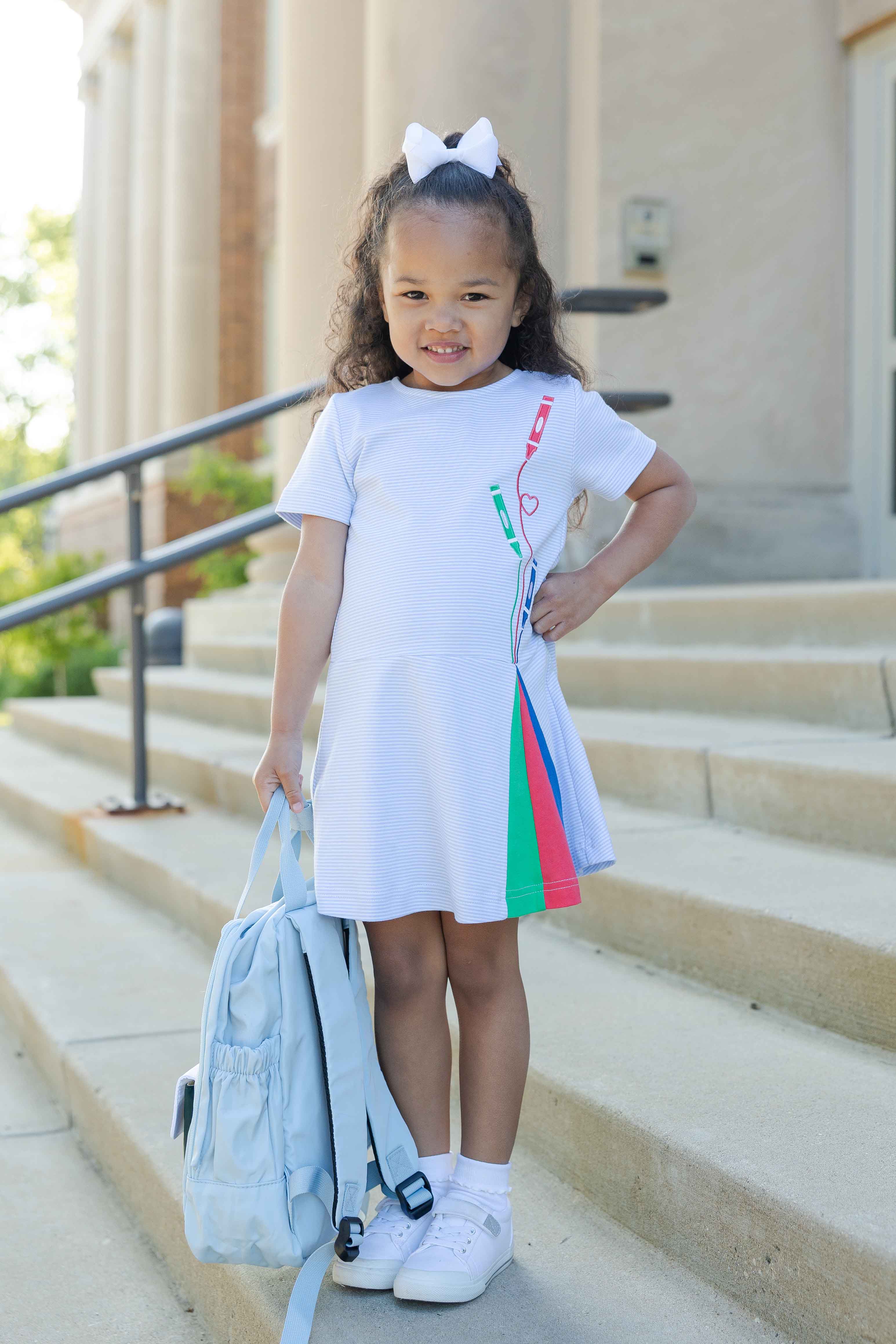 Knit Dress With Stripe Ribbon Bows