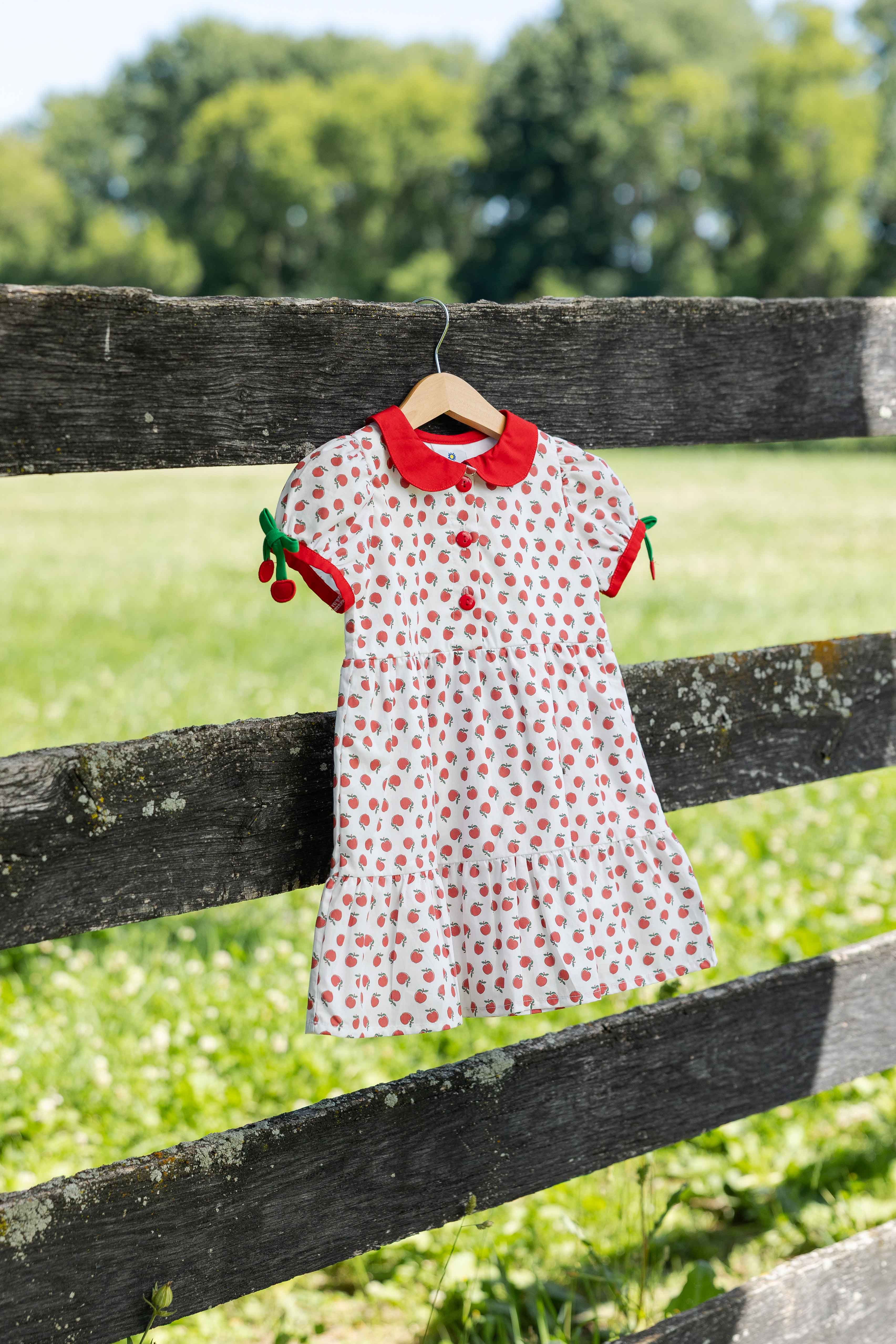 Apple Print Dress with Apples