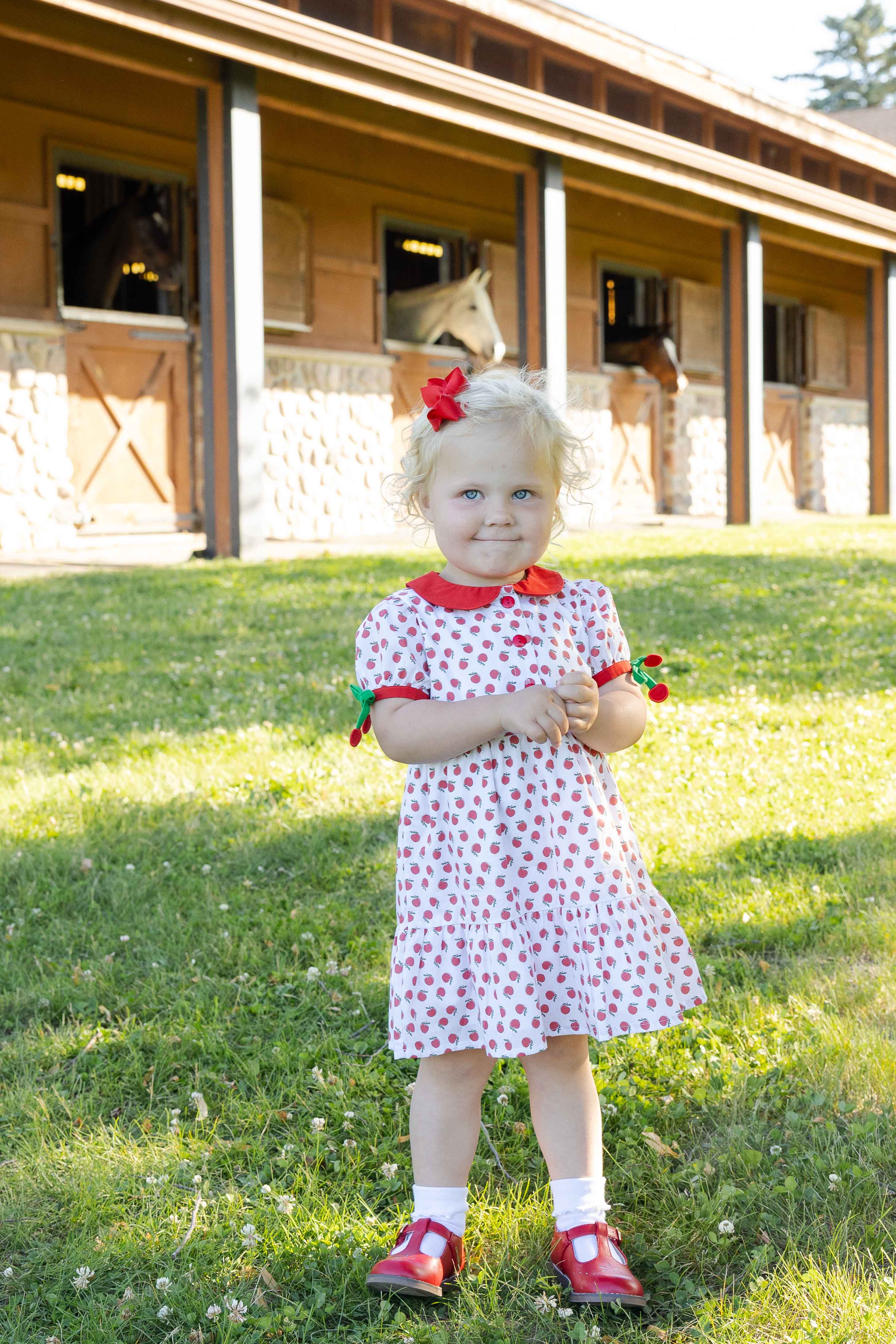 Apple Print Dress with Apples
