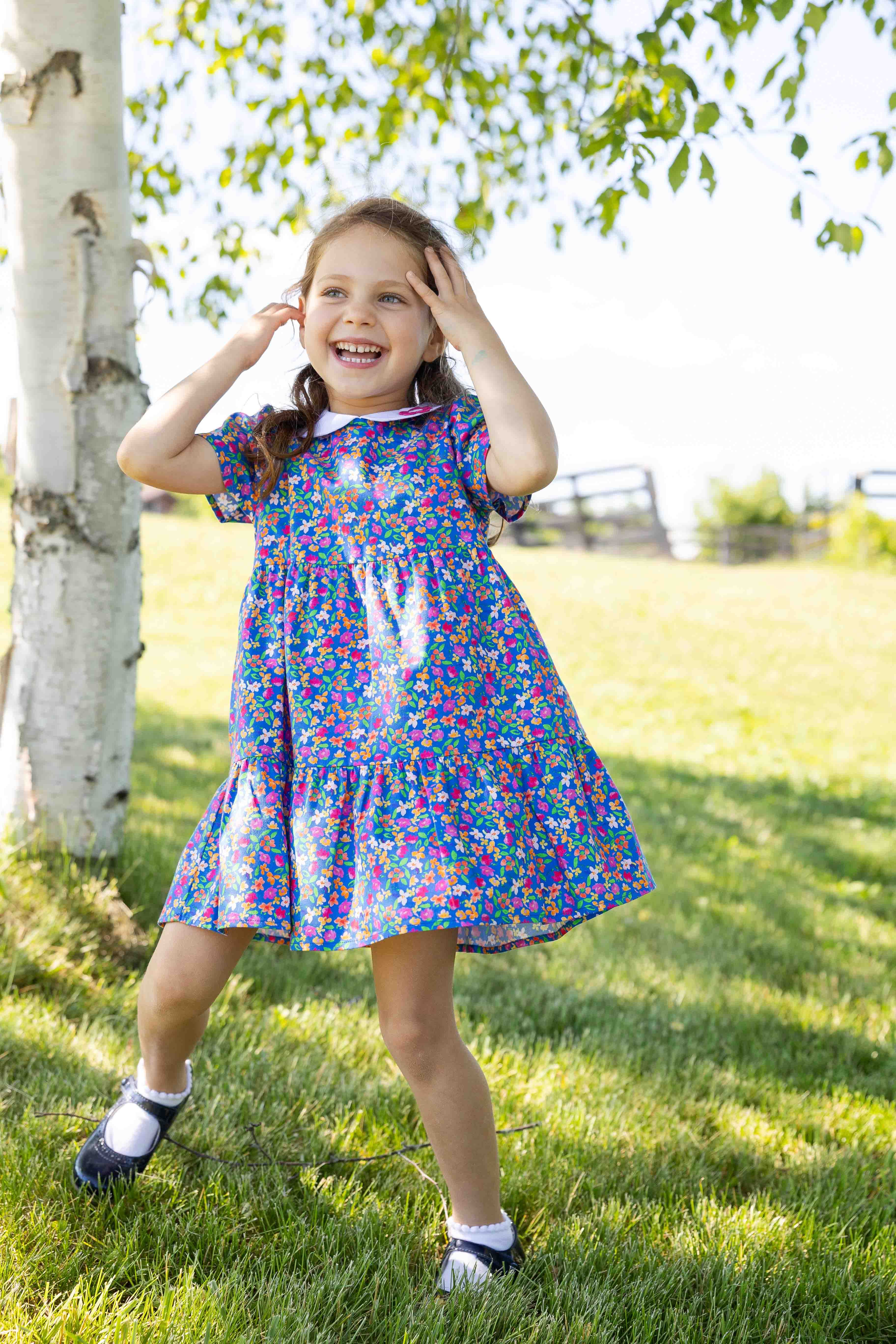 Floral Print Dress with Collar