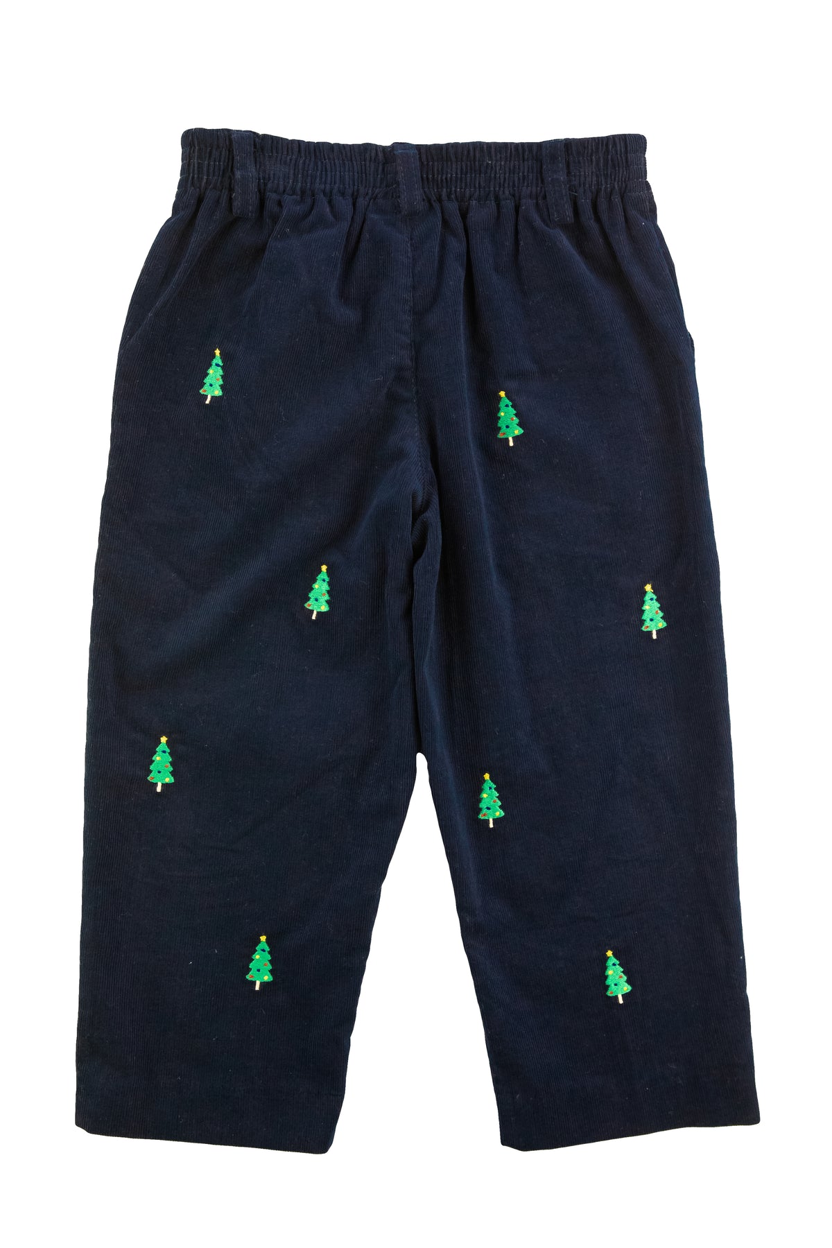 Corduroy Fake Fly Pants with Christmas Trees