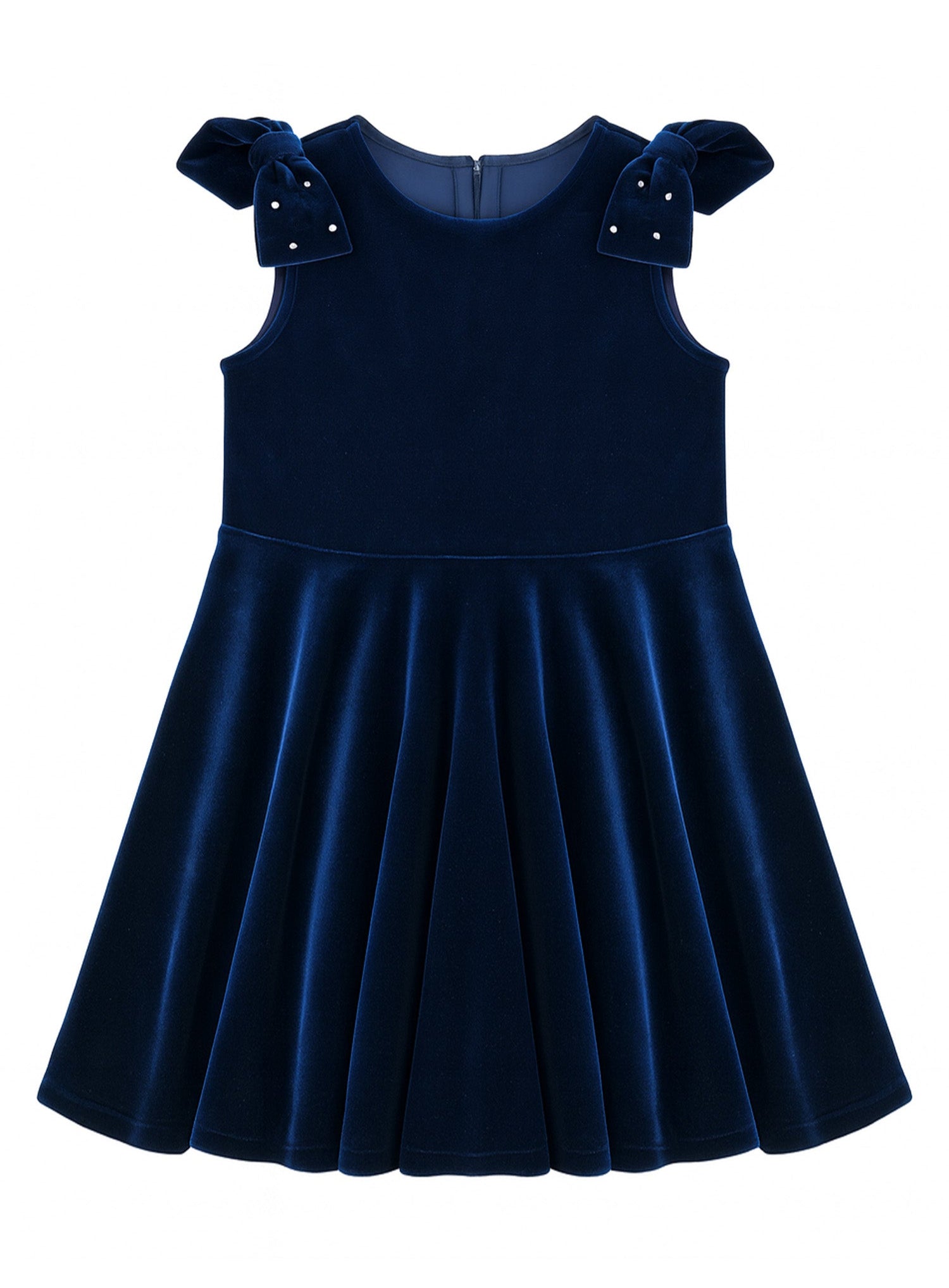 Stretch Velvet Dress With Pearls