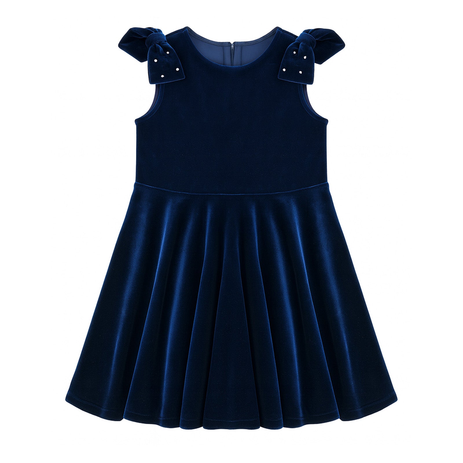 Stretch Velvet Dress With Pearls