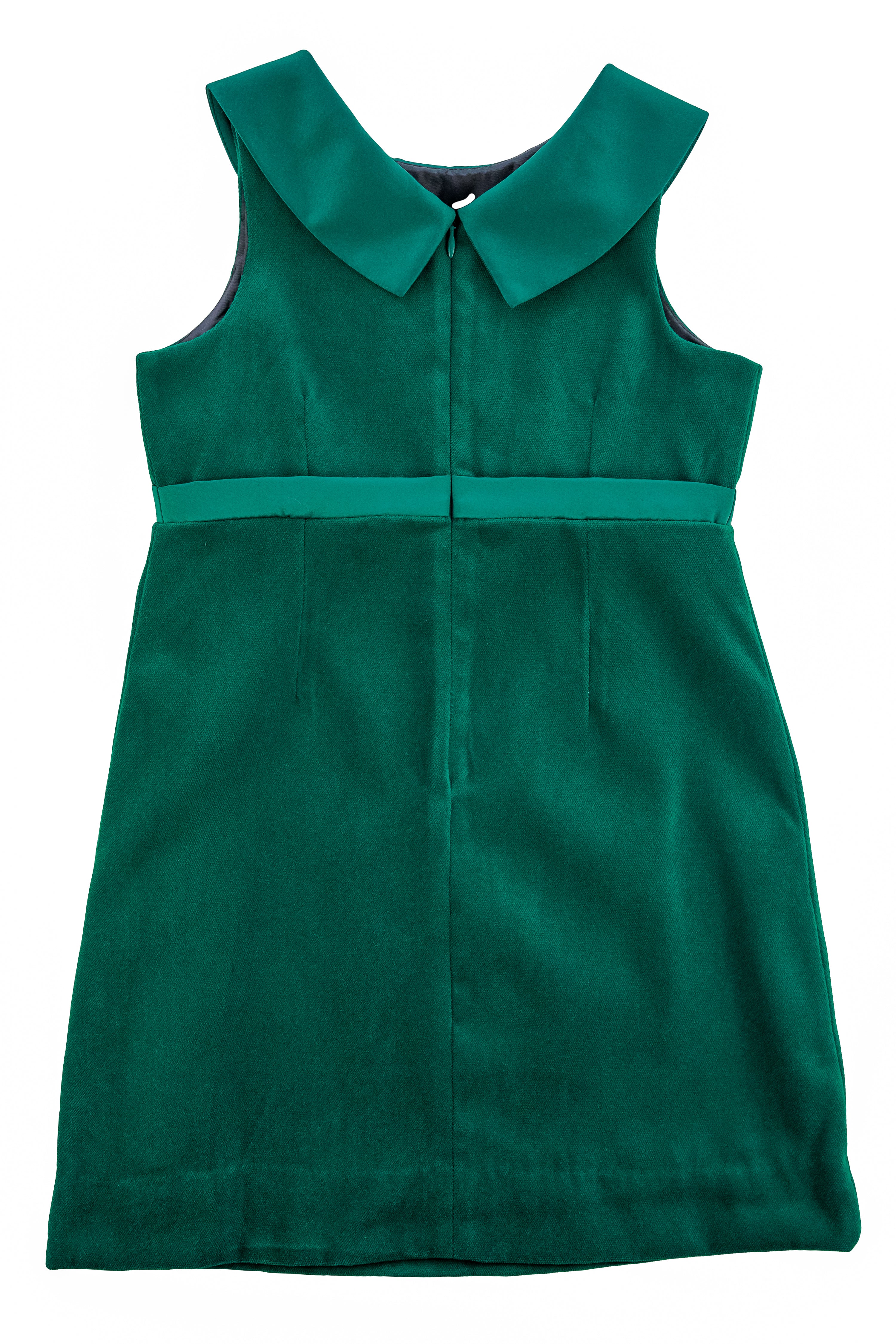 Velvet Dress With Satin Trim