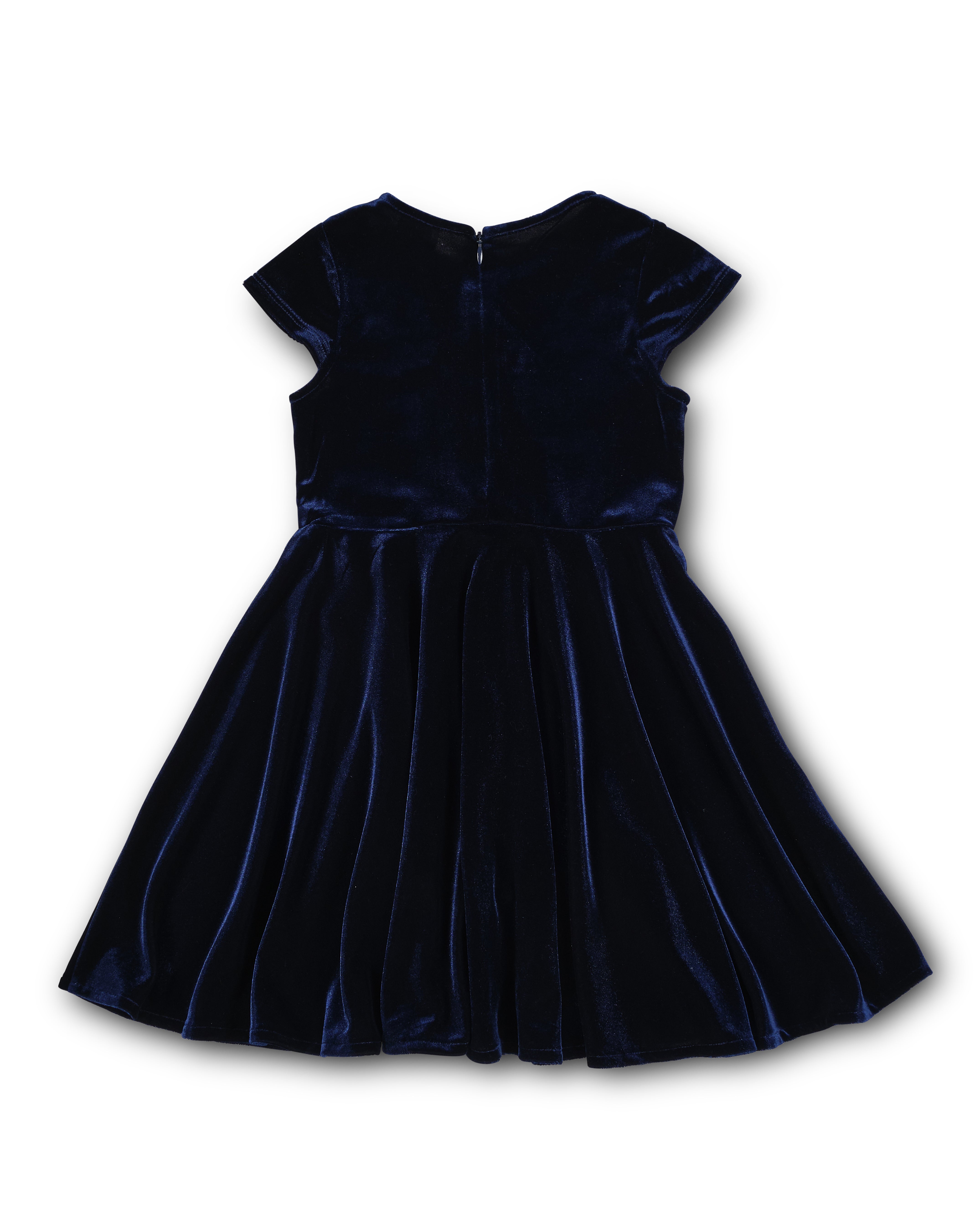 Stretch Velvet Dress With Pearls