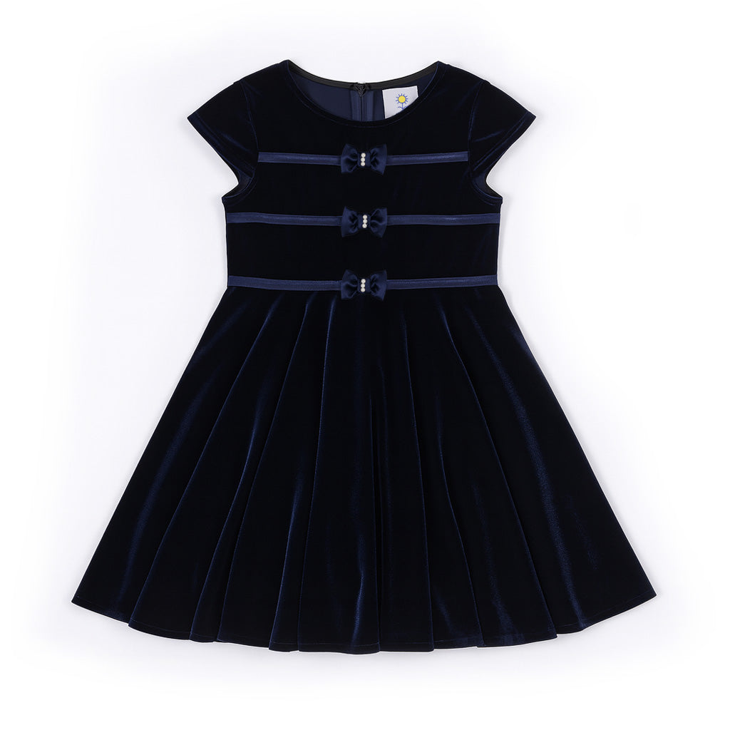 Stretch Velvet Dress With Pearls