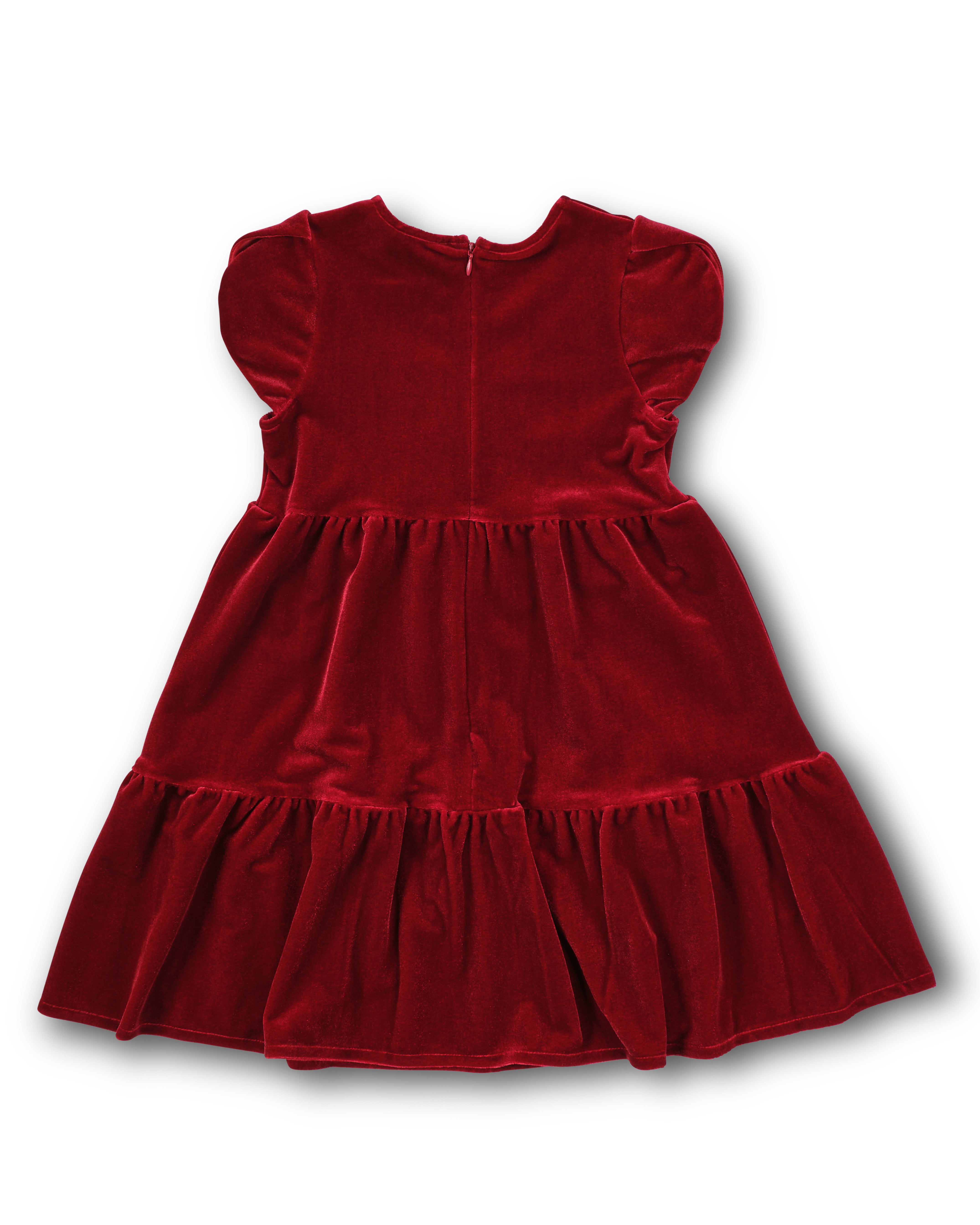 Stretch Velvet Dress With Tulip Sleeves