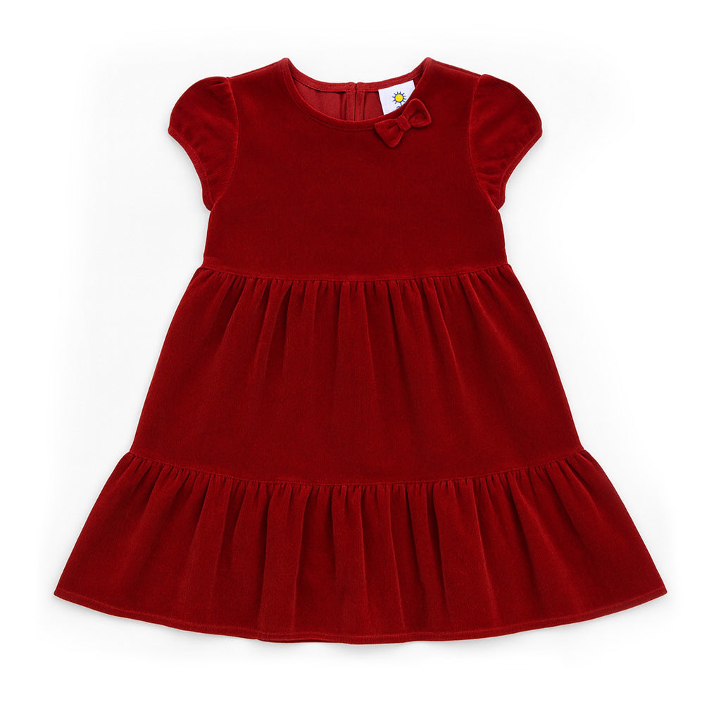 Stretch Velvet Dress With Tulip Sleeves