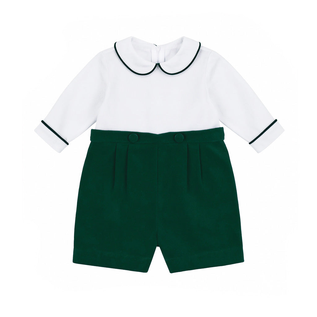 Pique And Velvet Long Sleeve All In One Shortall