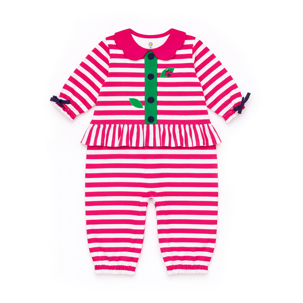 Stripe Knit Longall With Ladybug