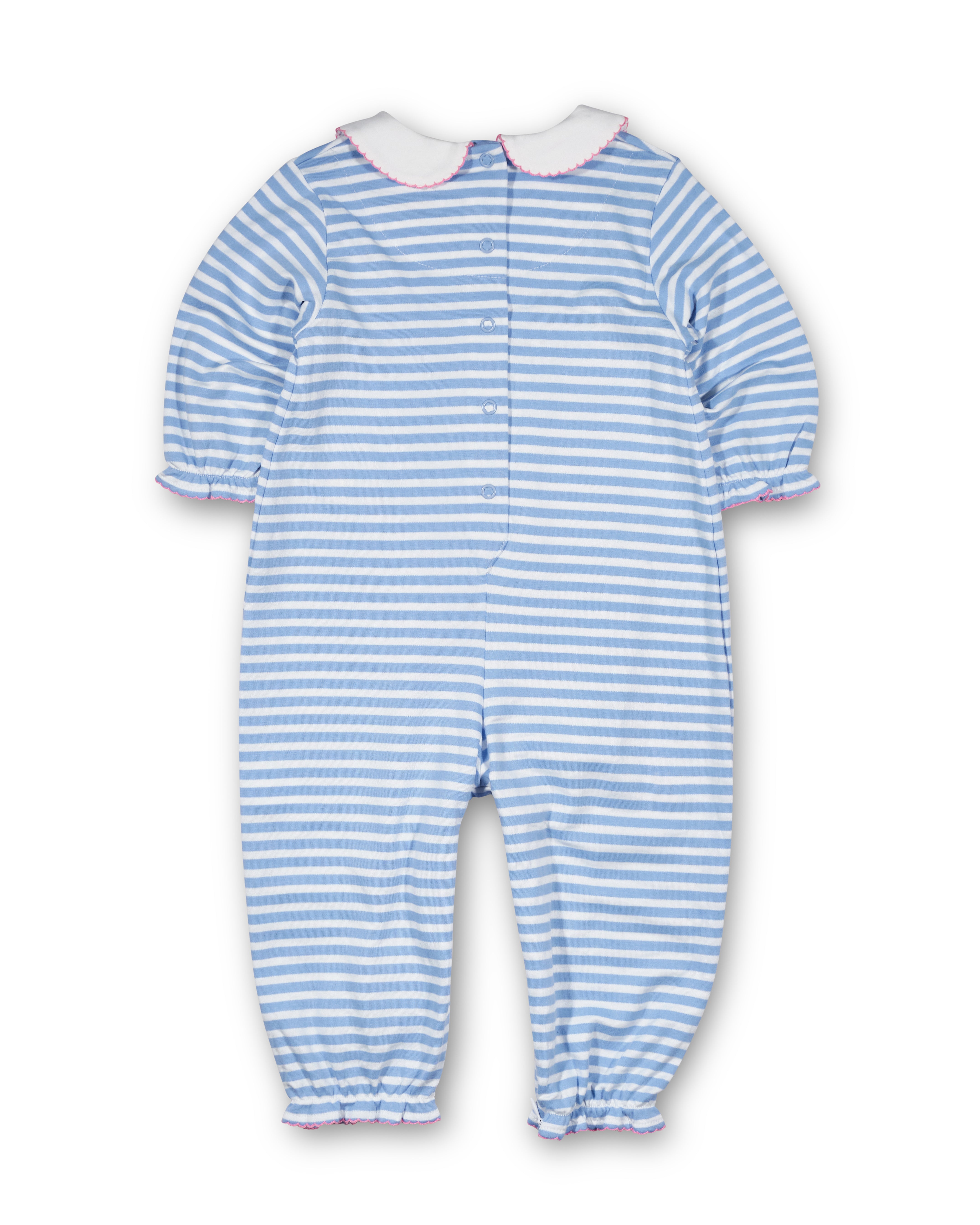 Stripe Knit Longall With Embroidered Flowers